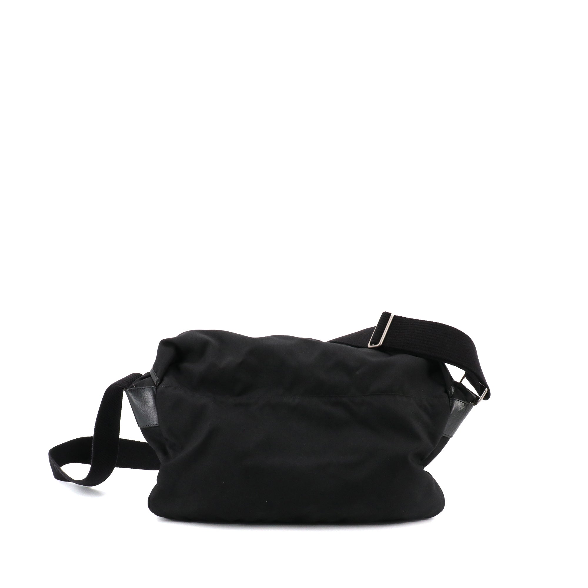 SAINT LAURENT - Sac à bandoulière Hunting Buckle Messenger Saint Laurent en nylon et cuir noir
