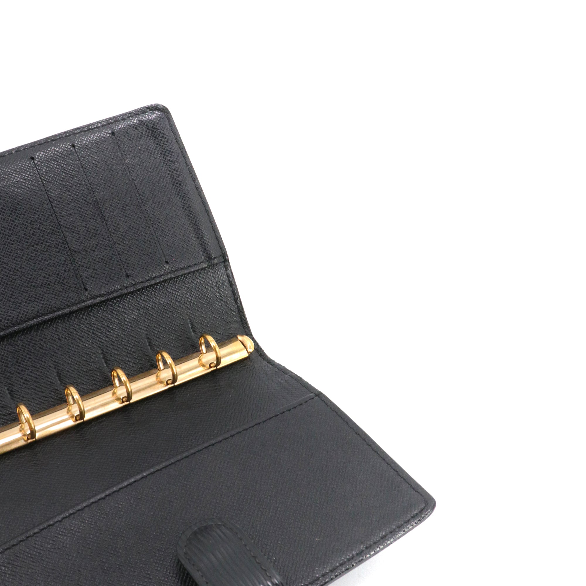 LOUIS VUITTON - Couverture agenda PM Louis Vuitton en cuir épi noir