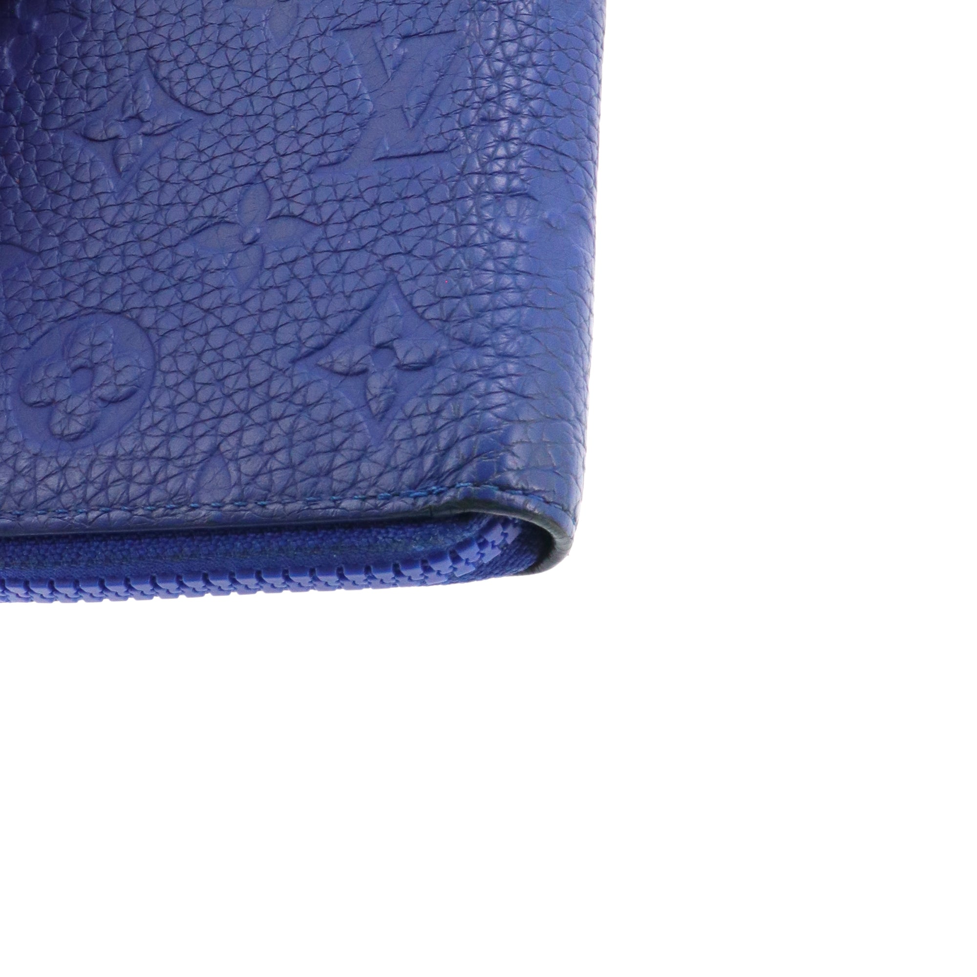 LOUIS VUITTON - Portefeuille Zippy Louis Vuitton en cuir empreinte bleu