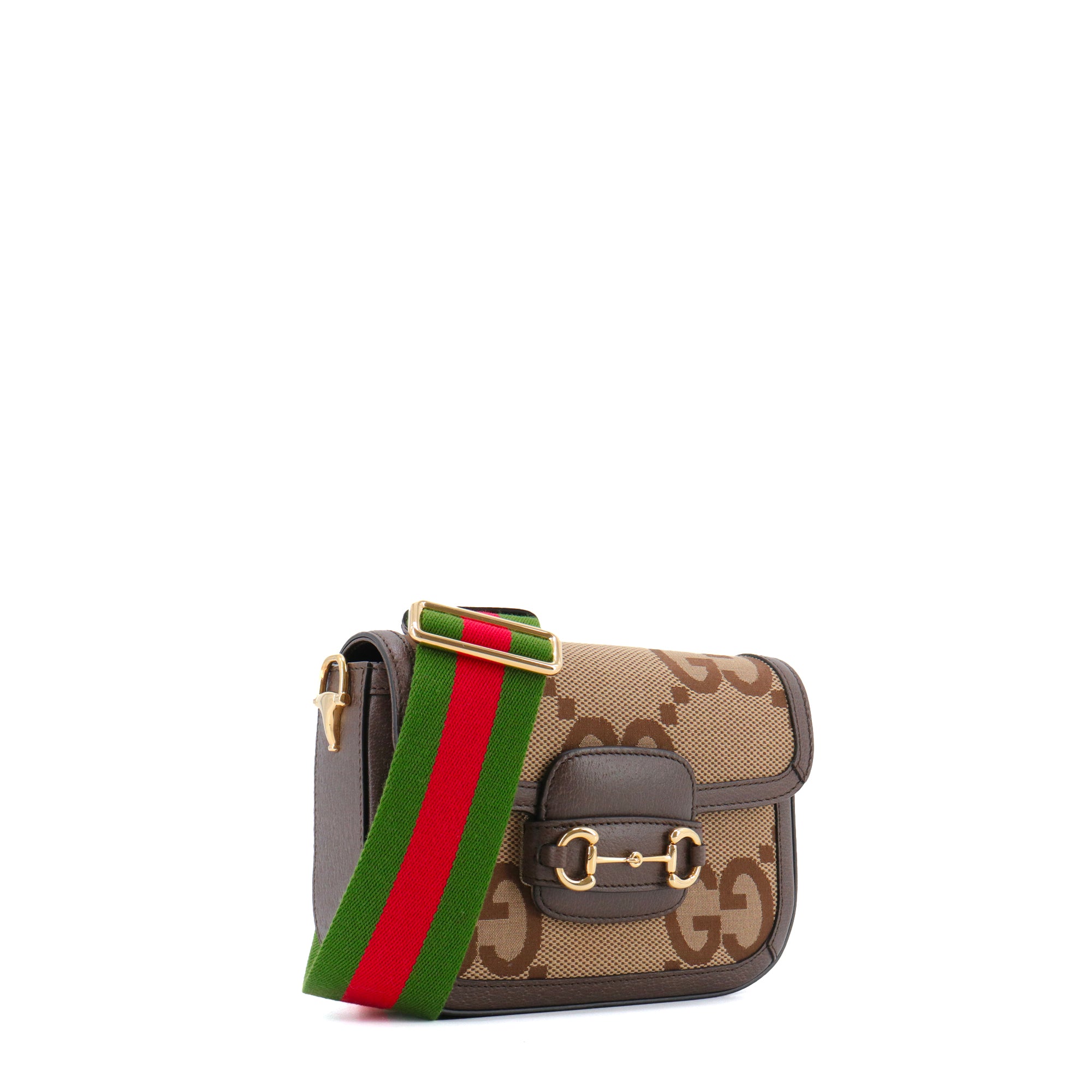 GUCCI - Sac à bandoulière Horsebit 1955 Gucci en toile GG Jumbo marron