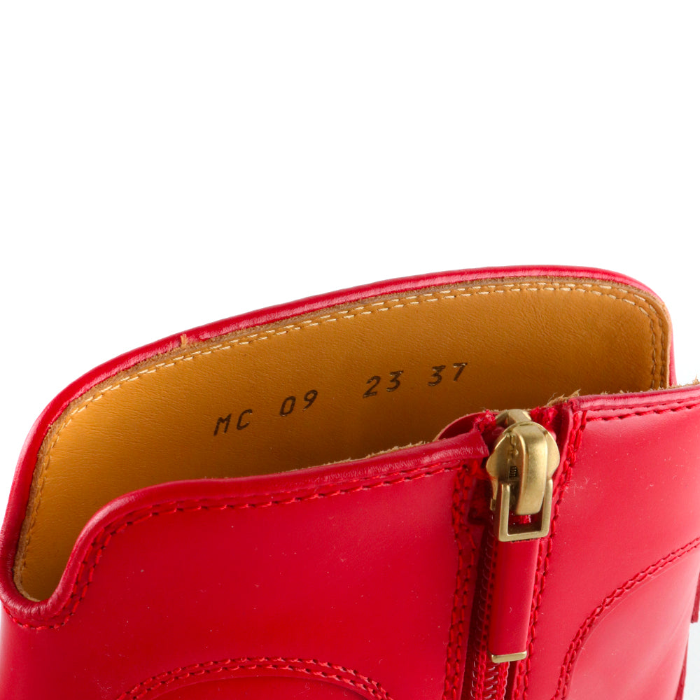 DIOR - Bottines à talon Dior West en cuir rouge (T37)