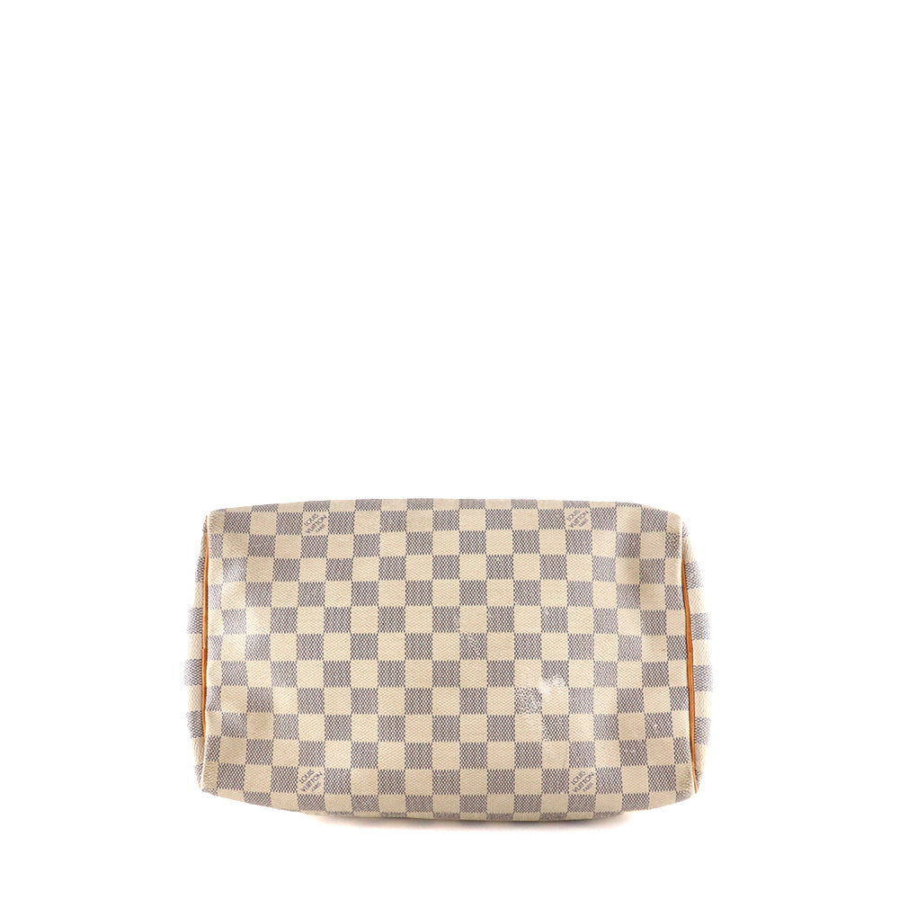 LOUIS VUITTON - Sac à main Speedy 30 en toile damier azur