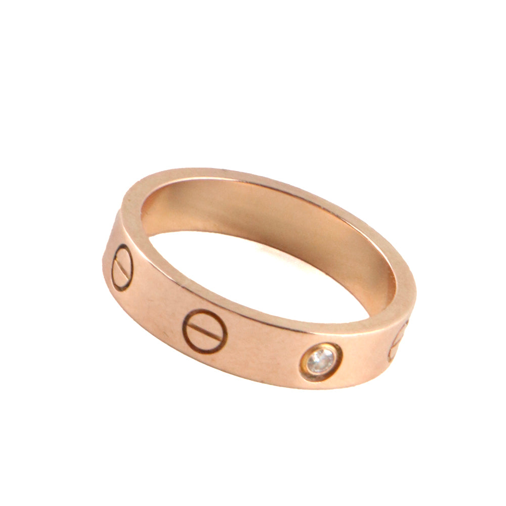 CARTIER - Bague Love en or rose avec diamant (T51)