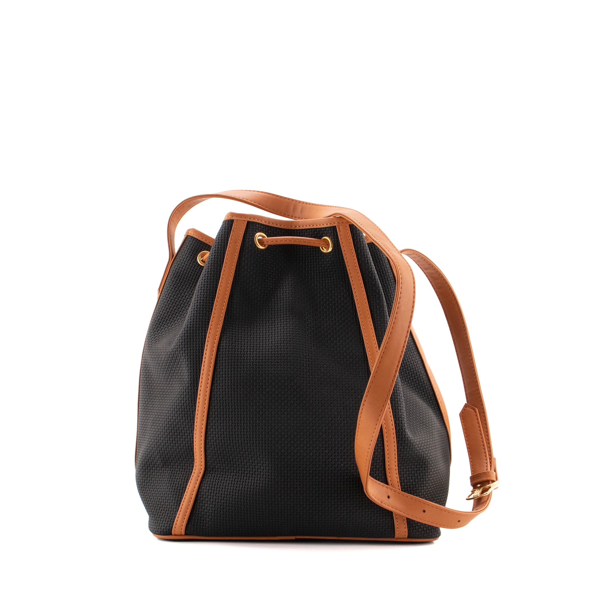 SAINT LAURENT - Sac seau Saint Laurent en toile tressée noire vintage