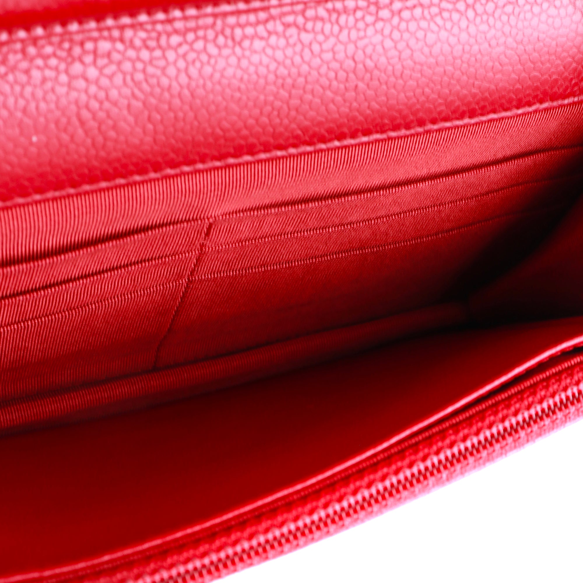 CHANEL - Sac Wallet On Chain Timeless en cuir caviar rouge bordeaux