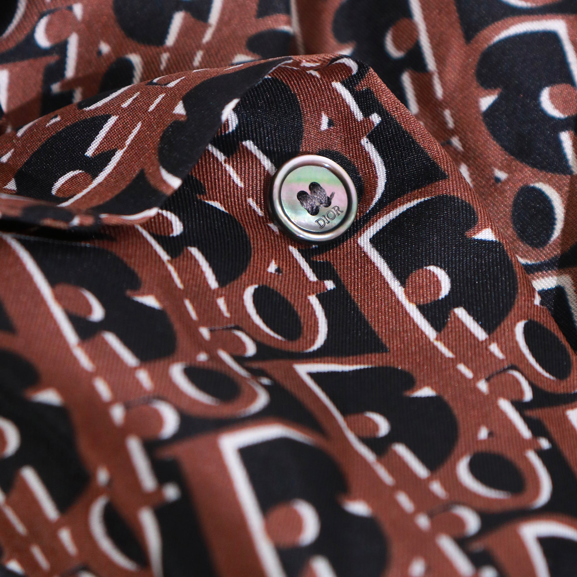 DIOR - Chemise à manches courtes Dior Oblique en soie (T40)