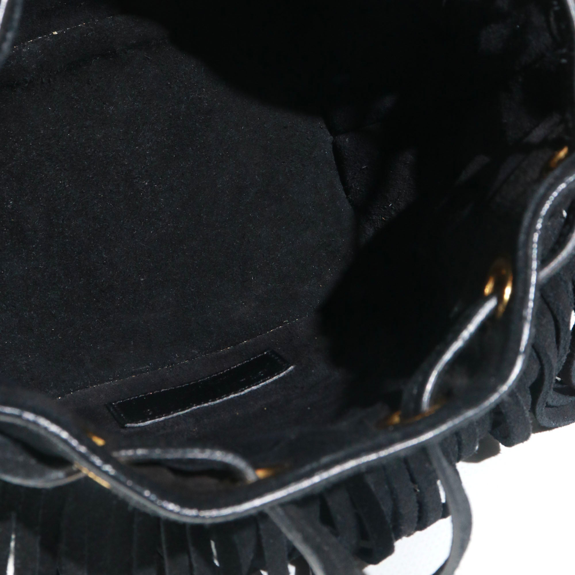 SAINT LAURENT - Sac à bandoulière Emmanuelle Saint Laurent à franges en daim noir