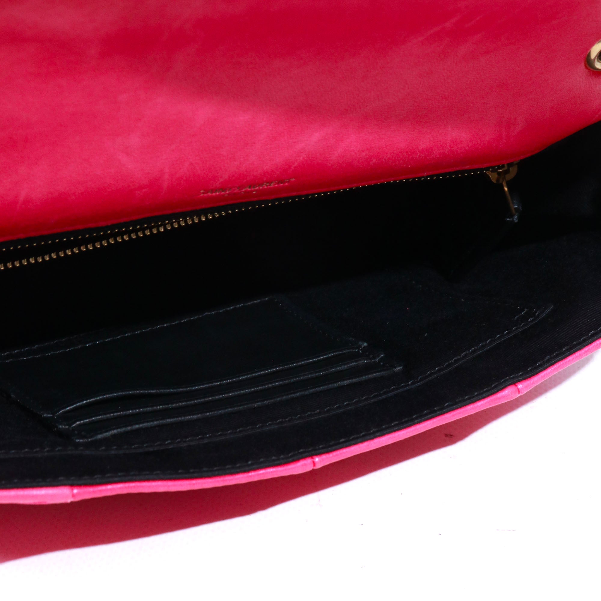 SAINT LAURENT - Sac à bandoulière Jamie medium Saint Laurent bi-matière cuir daim rose