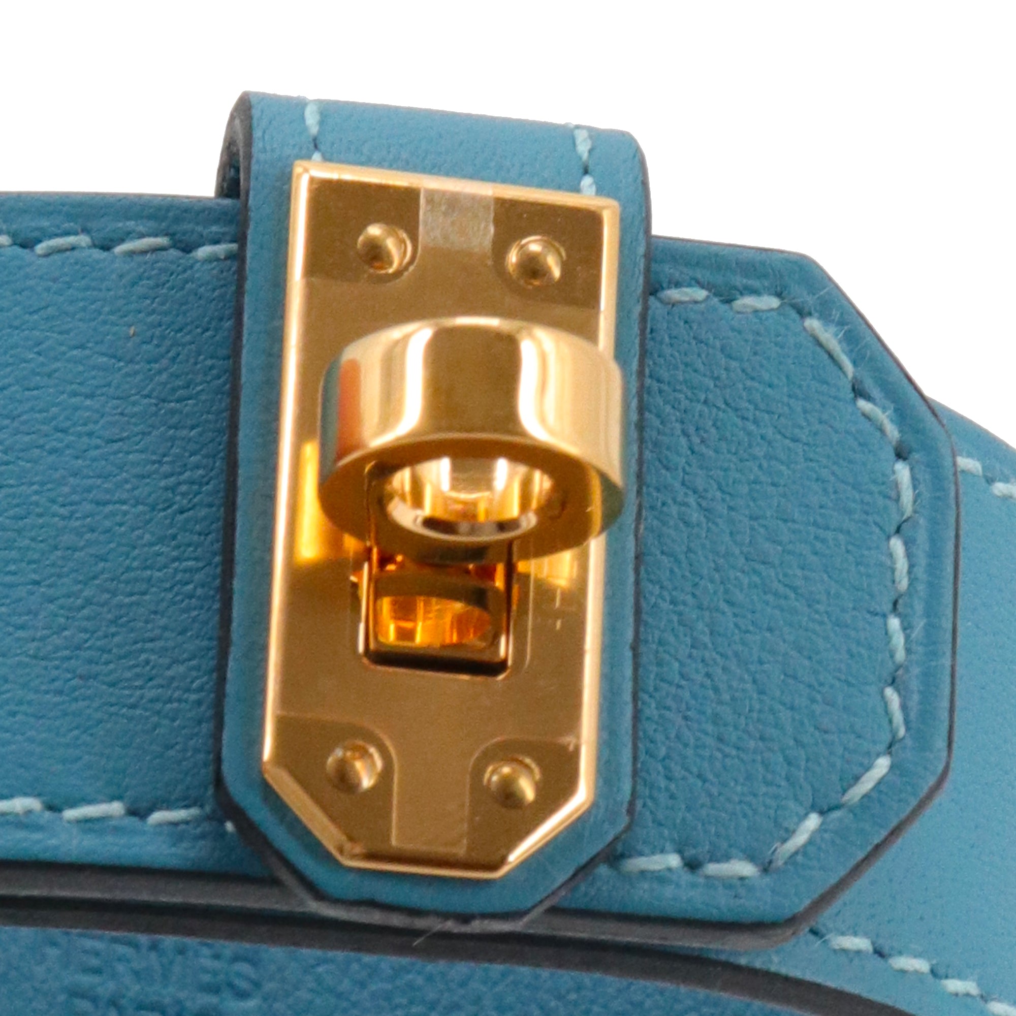 HERMÈS - Bracelet Kelly Twist PM Hermès en cuir bleu