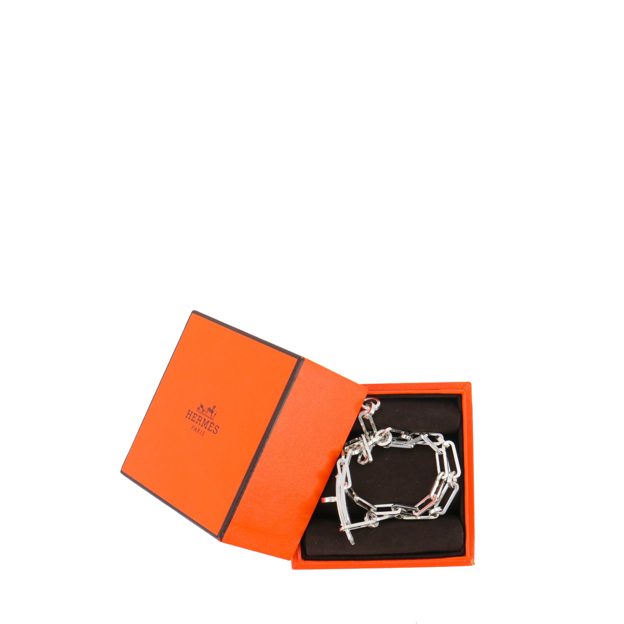 HERMÈS - Bracelet Kelly Chaîne Hermès en argent
