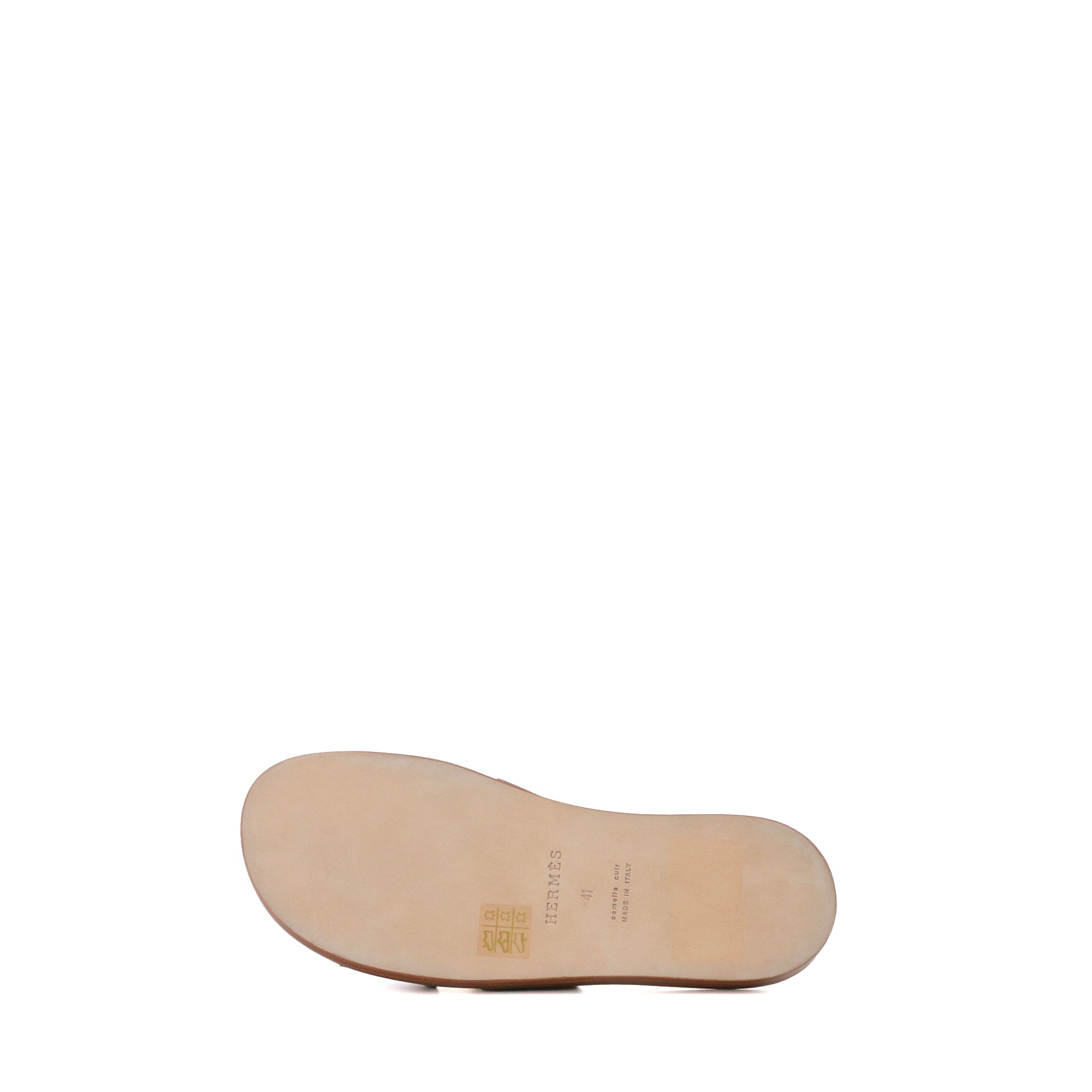 HERMÈS - Izmir Hermès sandals in gold and yellow epsom leather (T41)