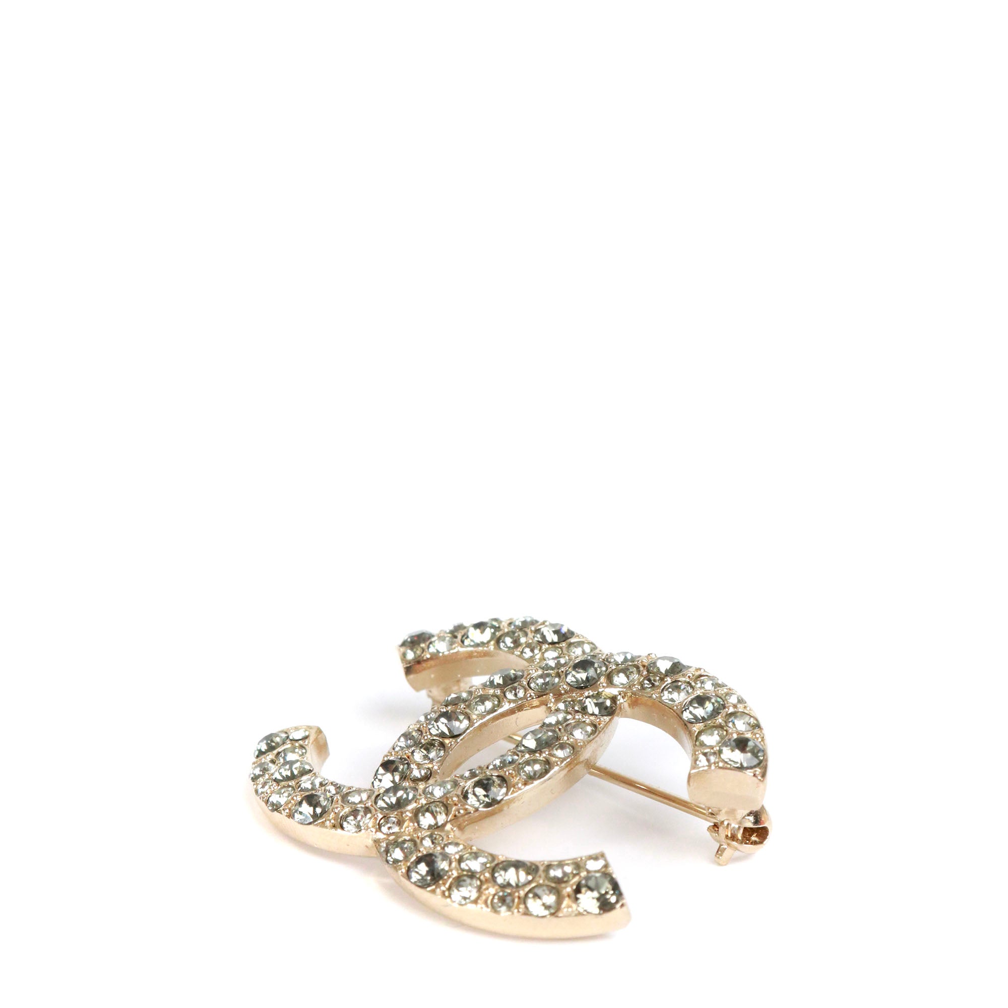 CHANEL - Broche CC Chanel à strass