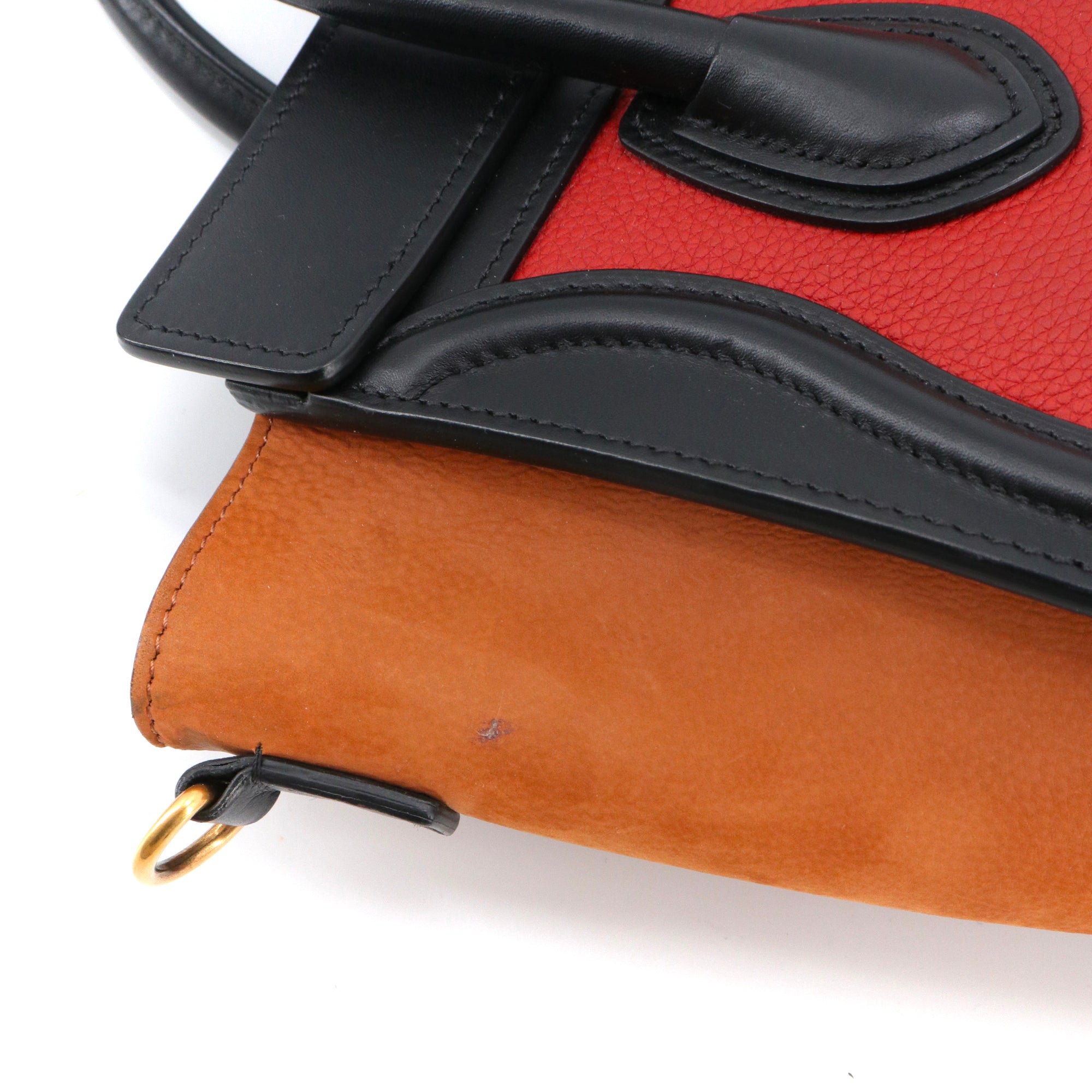 CELINE - Sac à bandoulière Luggage Nano Celine en cuir tricolore