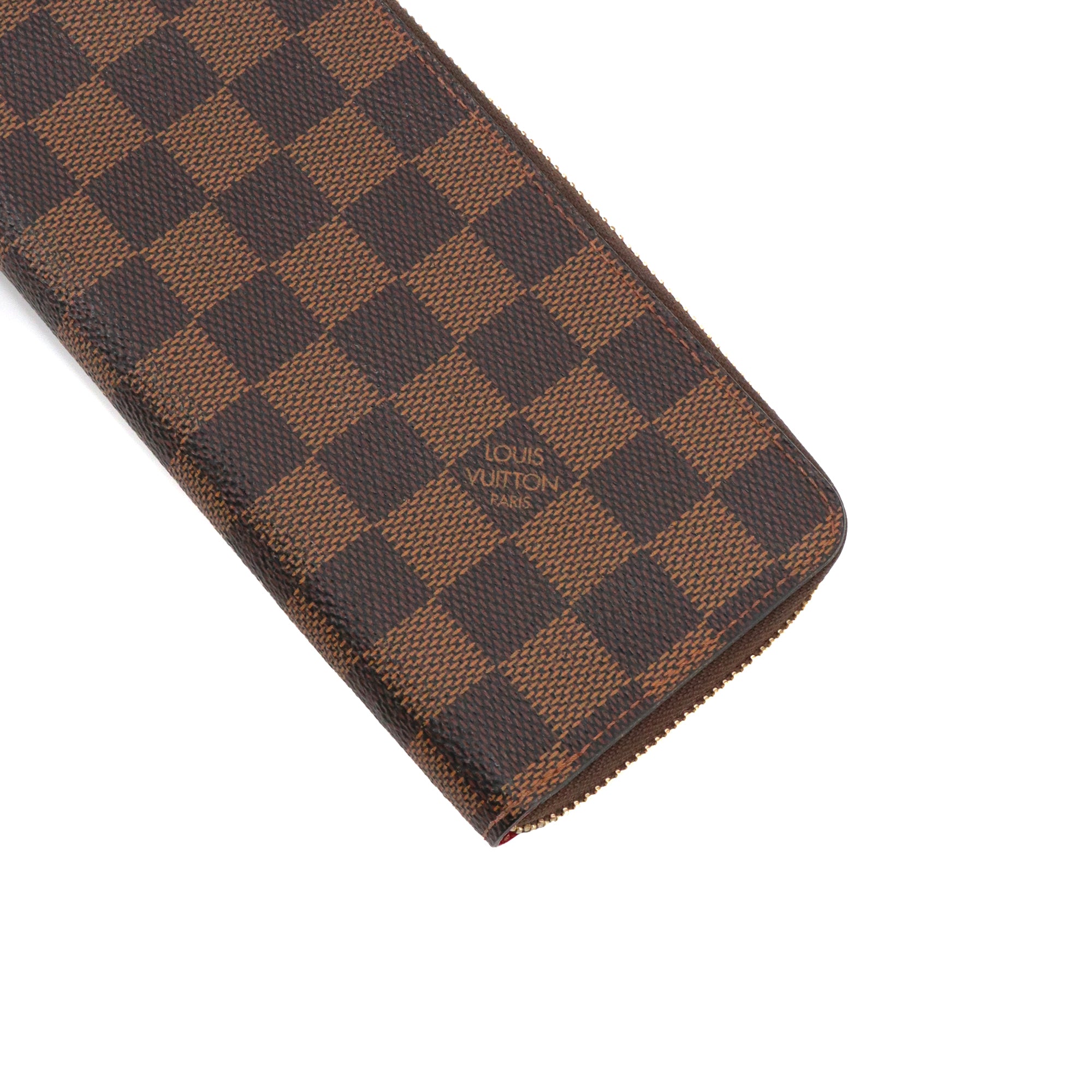 LOUIS VUITTON - Portefeuille Clémence Louis Vuitton en toile damier ébène