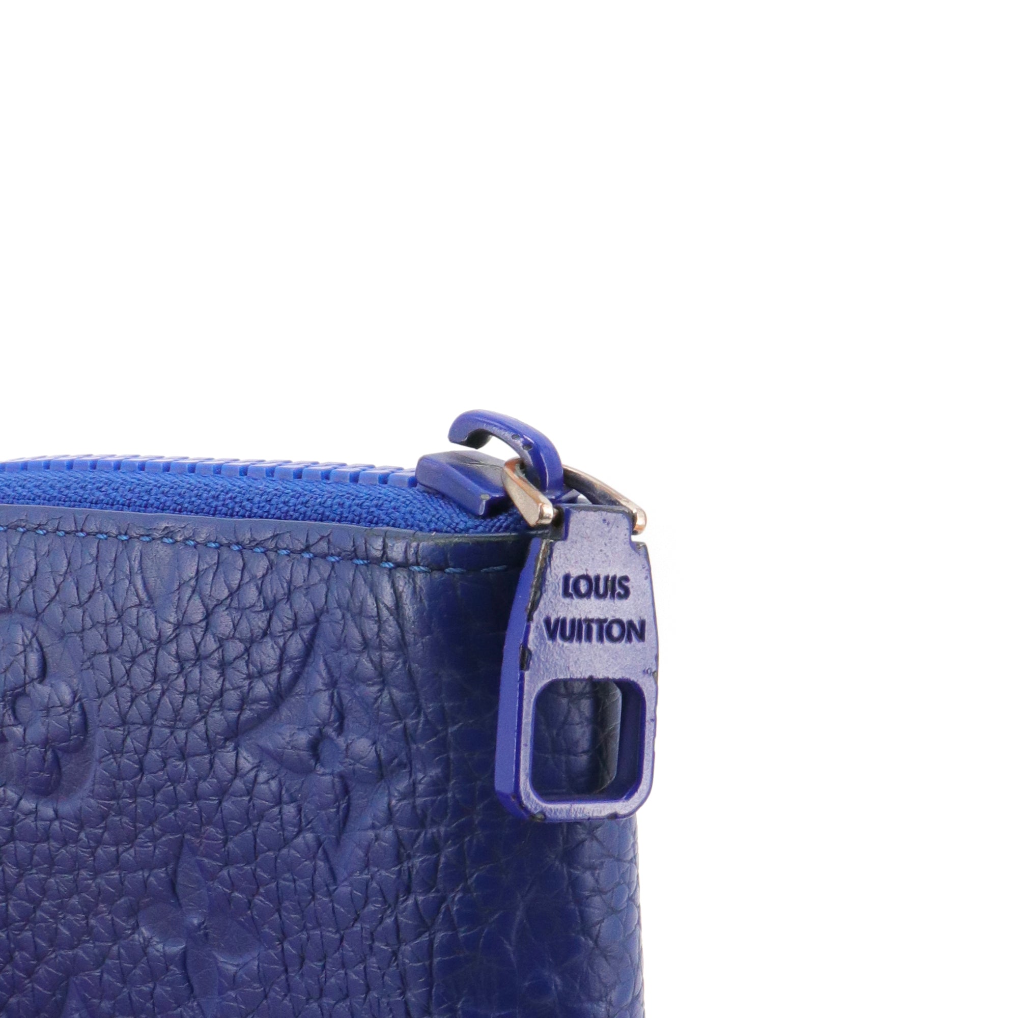 LOUIS VUITTON - Portefeuille Zippy Louis Vuitton en cuir empreinte bleu