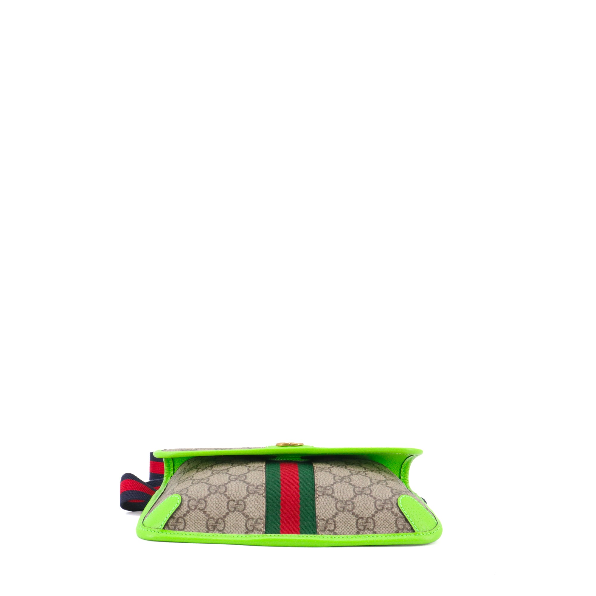 GUCCI - Sac ceinture Ophidia Gucci en toile monogrammée et cuir vert fluo