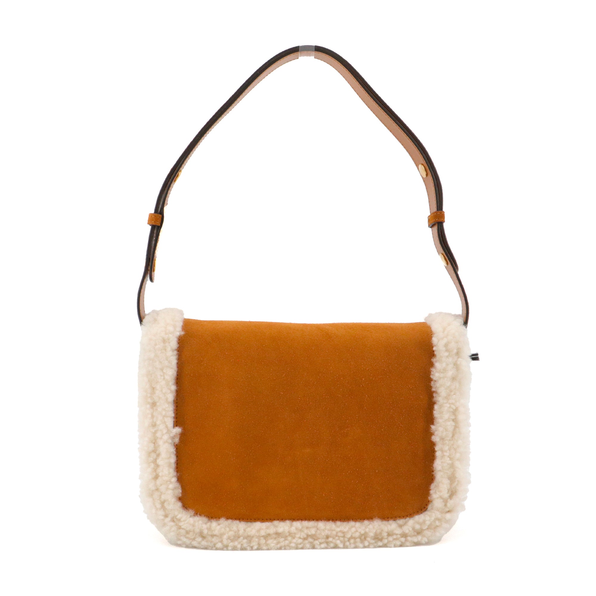 GUCCI - Sac à bandoulière Horsebit 1955 Gucci en daim camel et fourrure