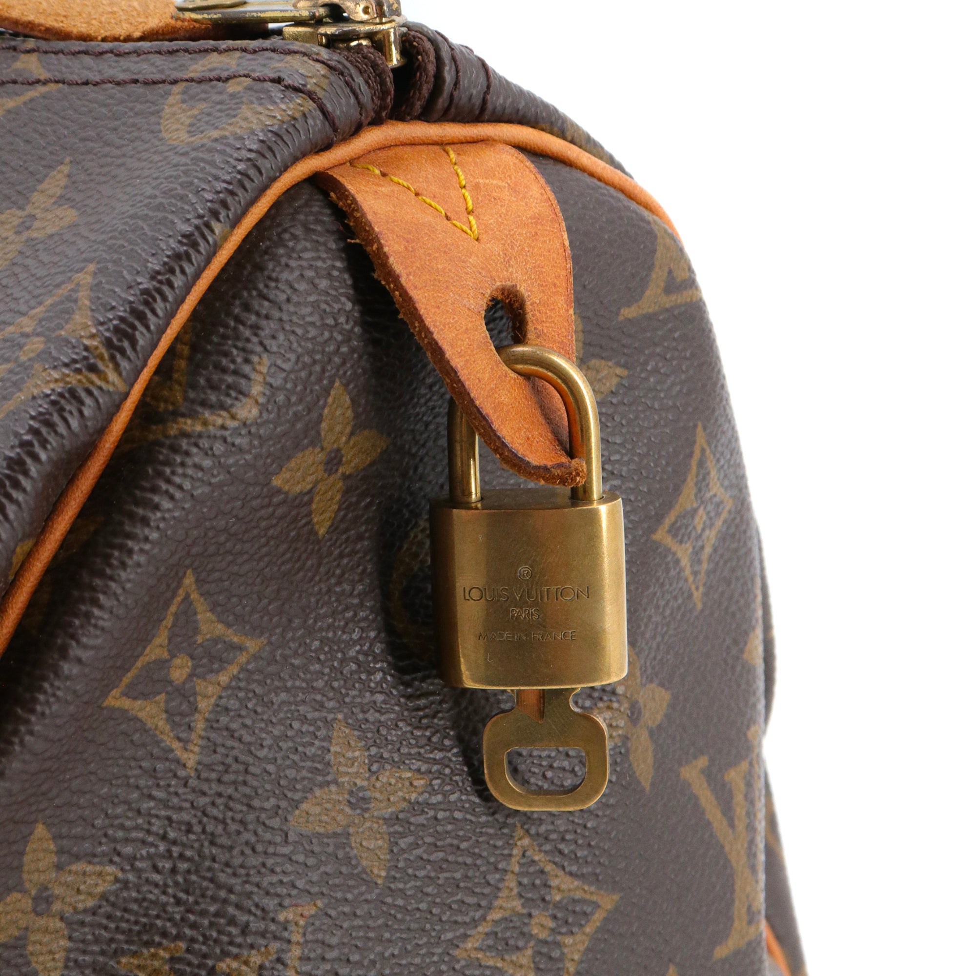 LOUIS VUITTON - Sac à main Speedy 35 Louis Vuitton en toile monogrammée vintage