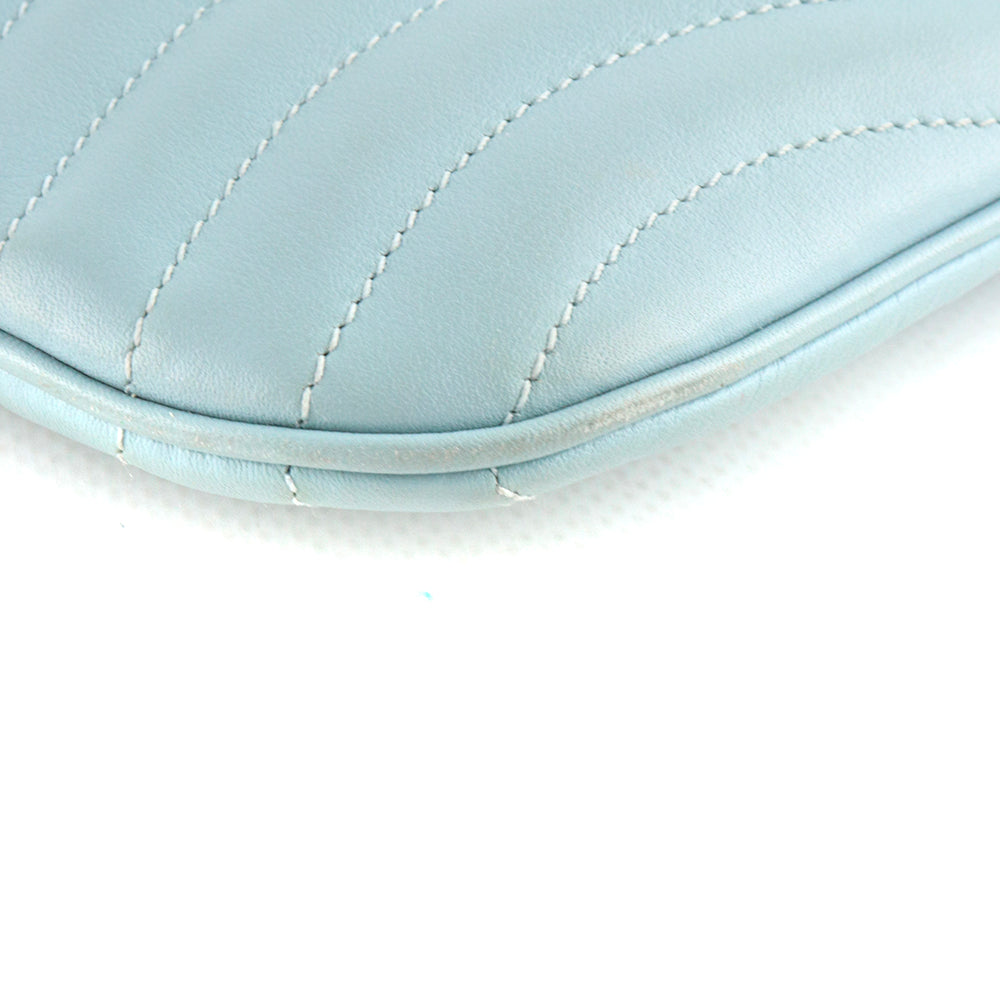 LOUIS VUITTON - Pochette New Wave en cuir bleu/gris