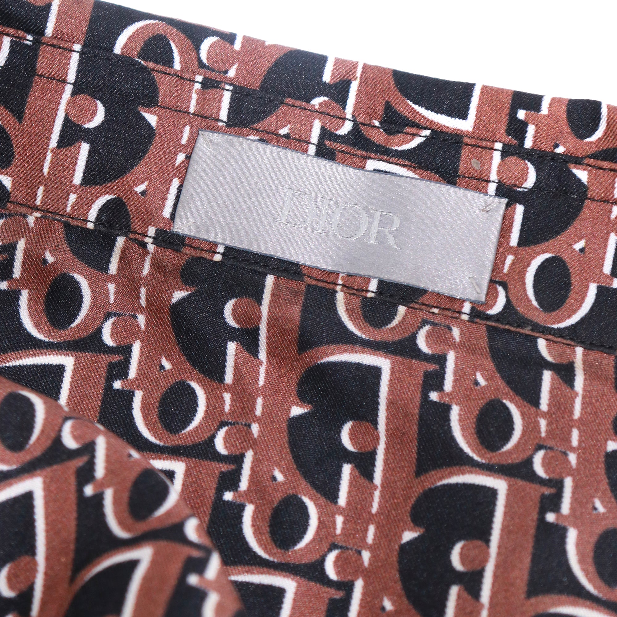 DIOR - Chemise à manches courtes Dior Oblique en soie (T40)