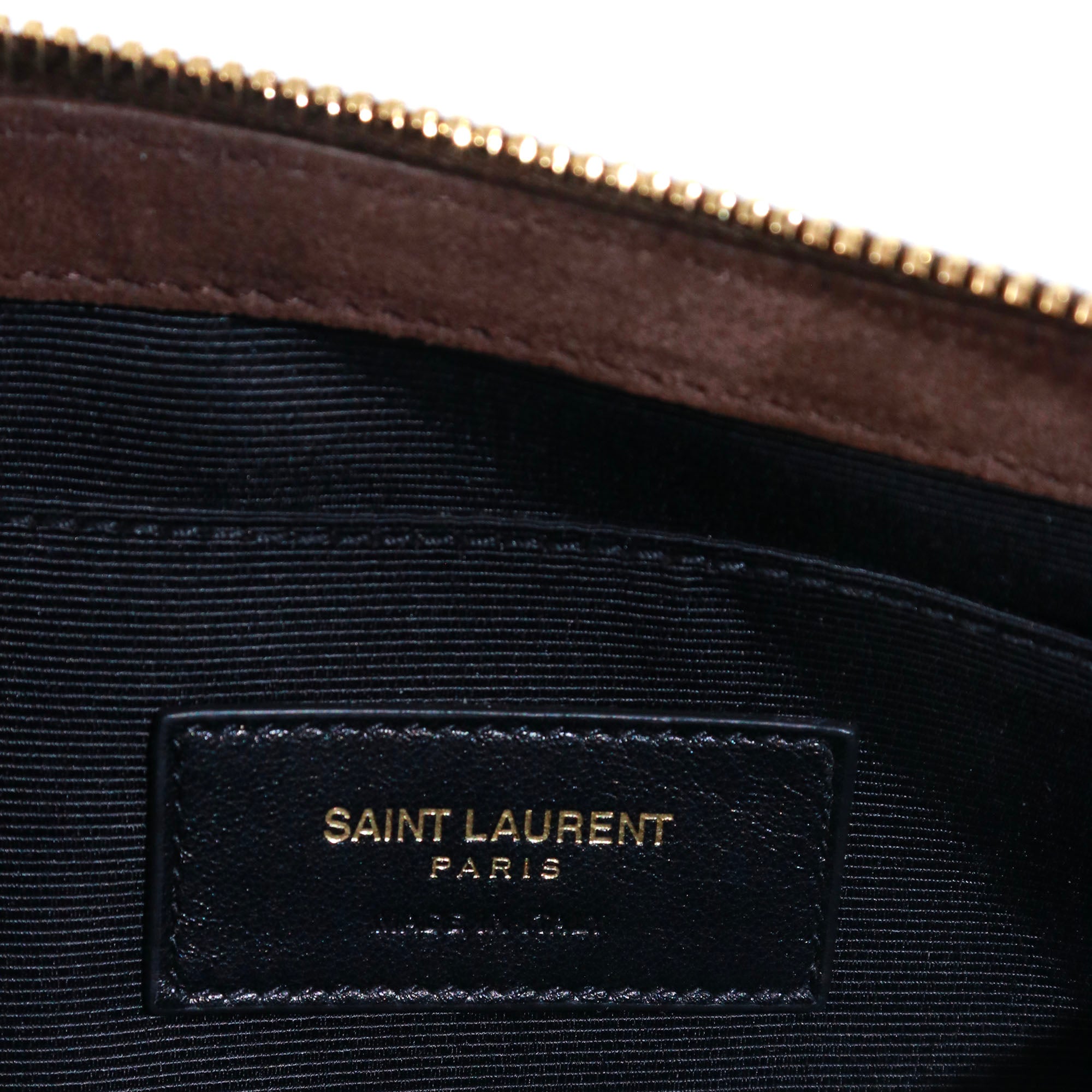 SAINT LAURENT - Sac à bandoulière Saint Laurent à franges en daim marron