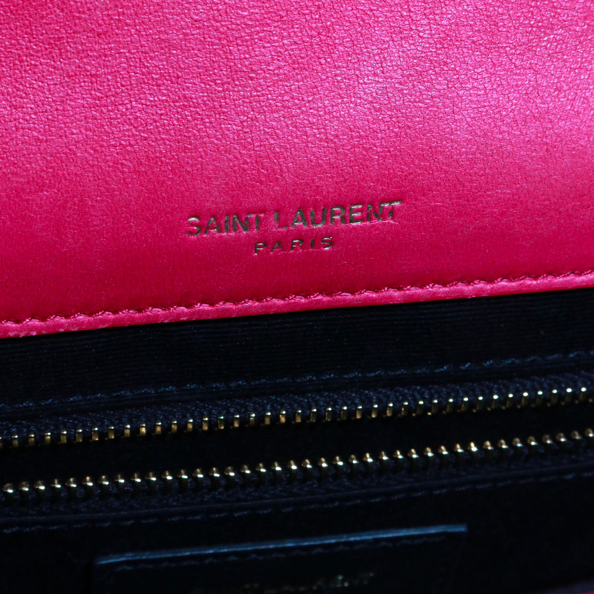 SAINT LAURENT - Sac à bandoulière Jamie medium Saint Laurent bi-matière cuir daim rose