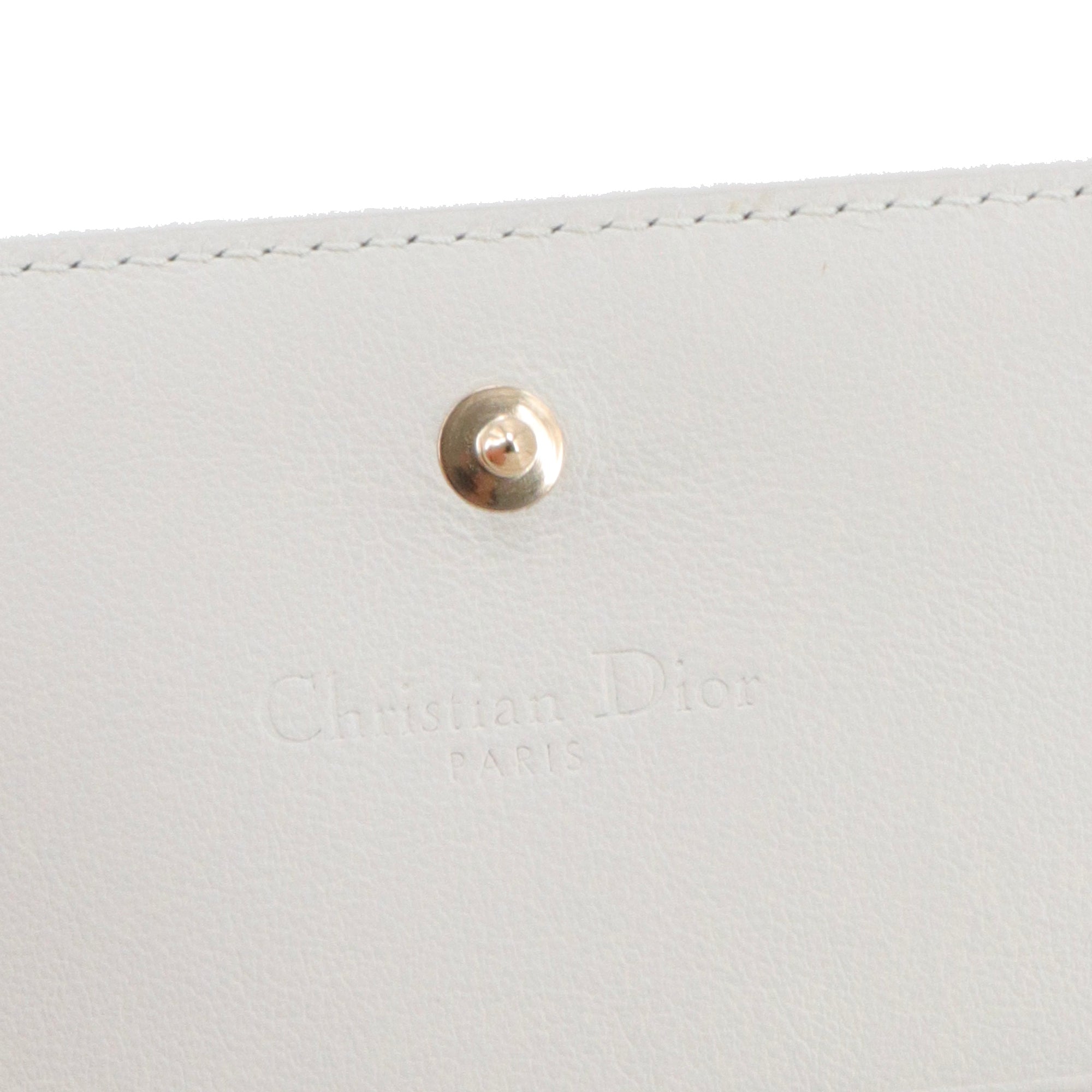 DIOR - Porte-monnaie Dioramour Dior en cuir à pois rouge et blanc