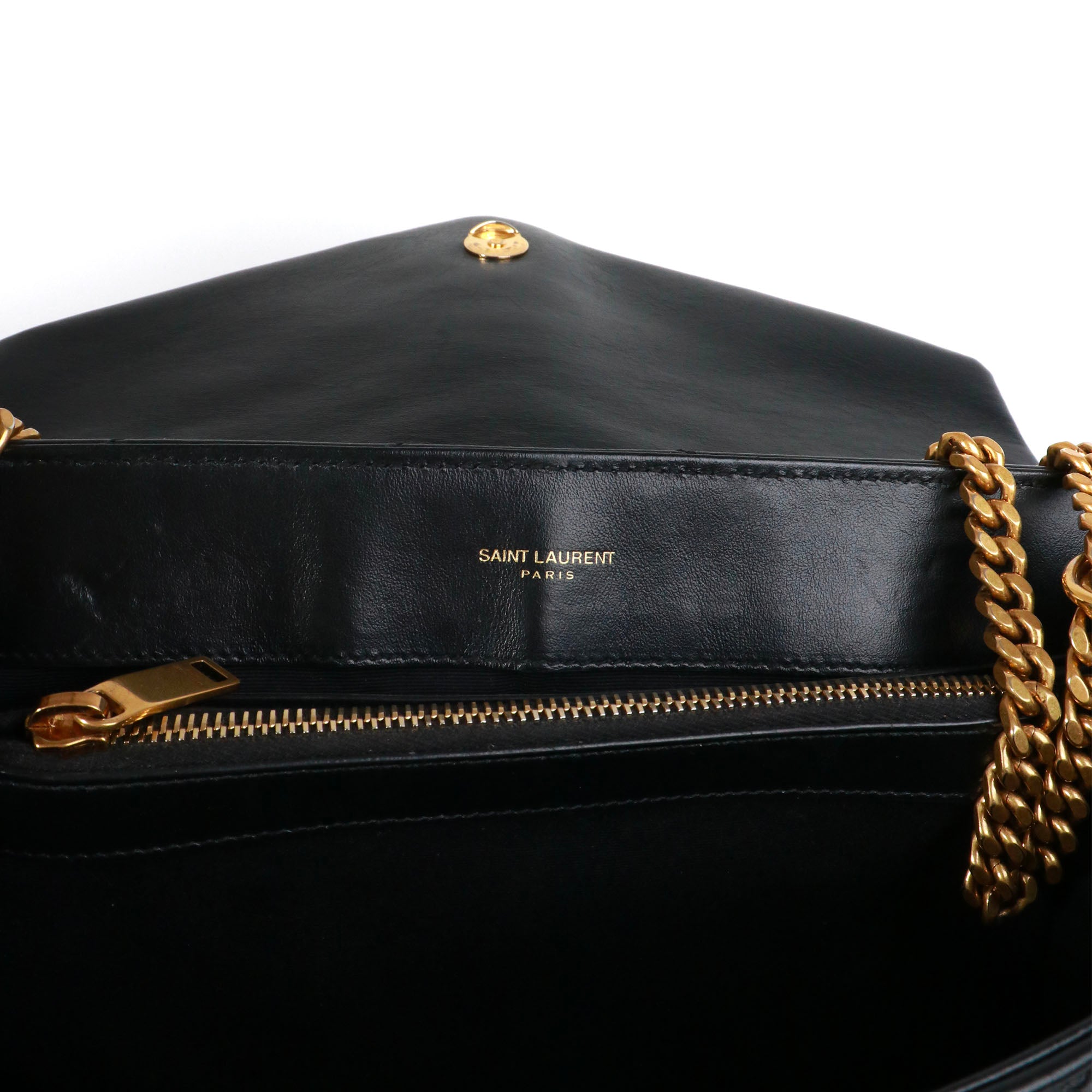 SAINT LAURENT - Sac à épaule Loulou medium Saint Laurent en cuir noir matelassé