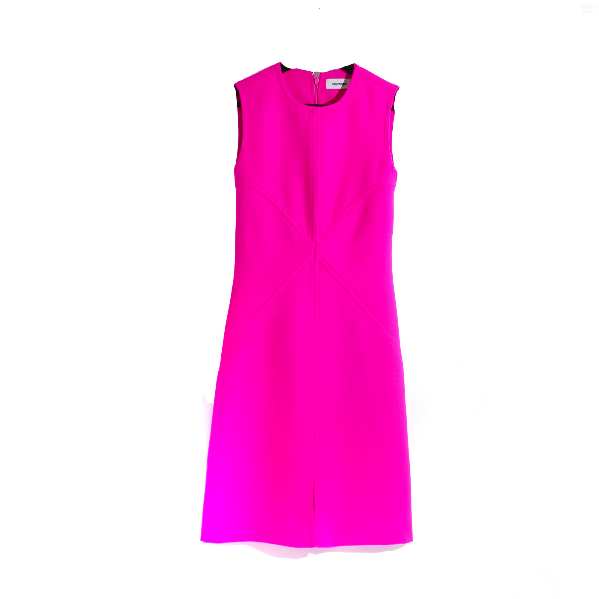 COURRÈGES - Robe en laine fushia (T38)