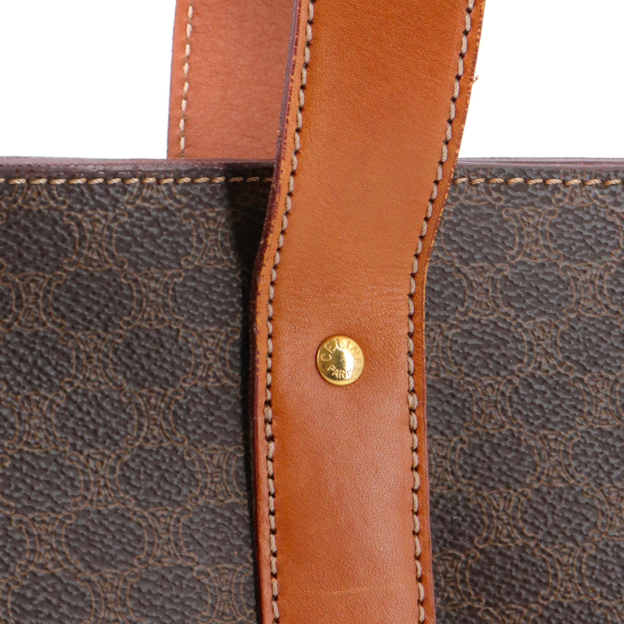 CELINE - Sac cabas Celine en toile monogrammée vintage