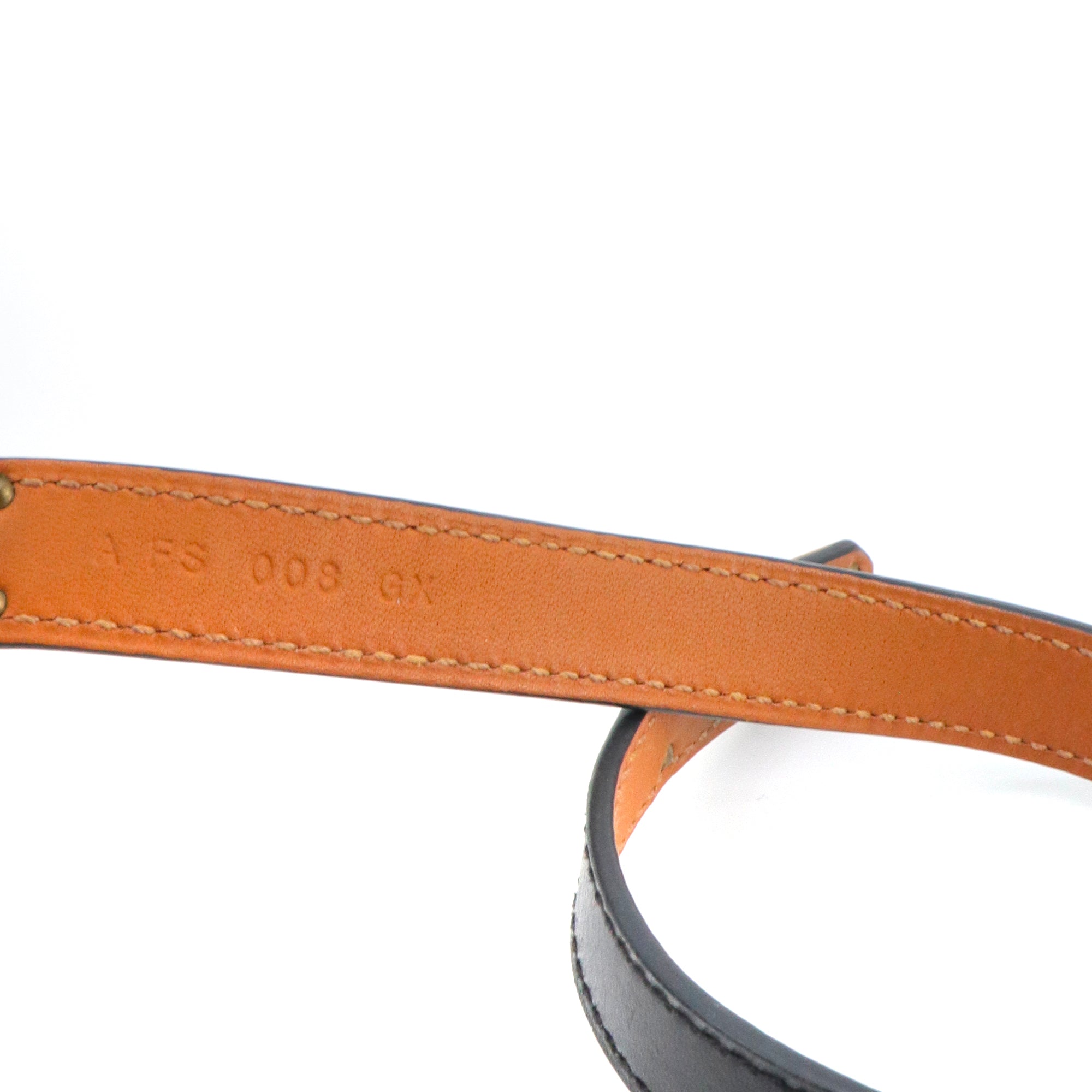 HERMÈS - Bracelet Kelly double tour Hermès en cuir noir (T1)