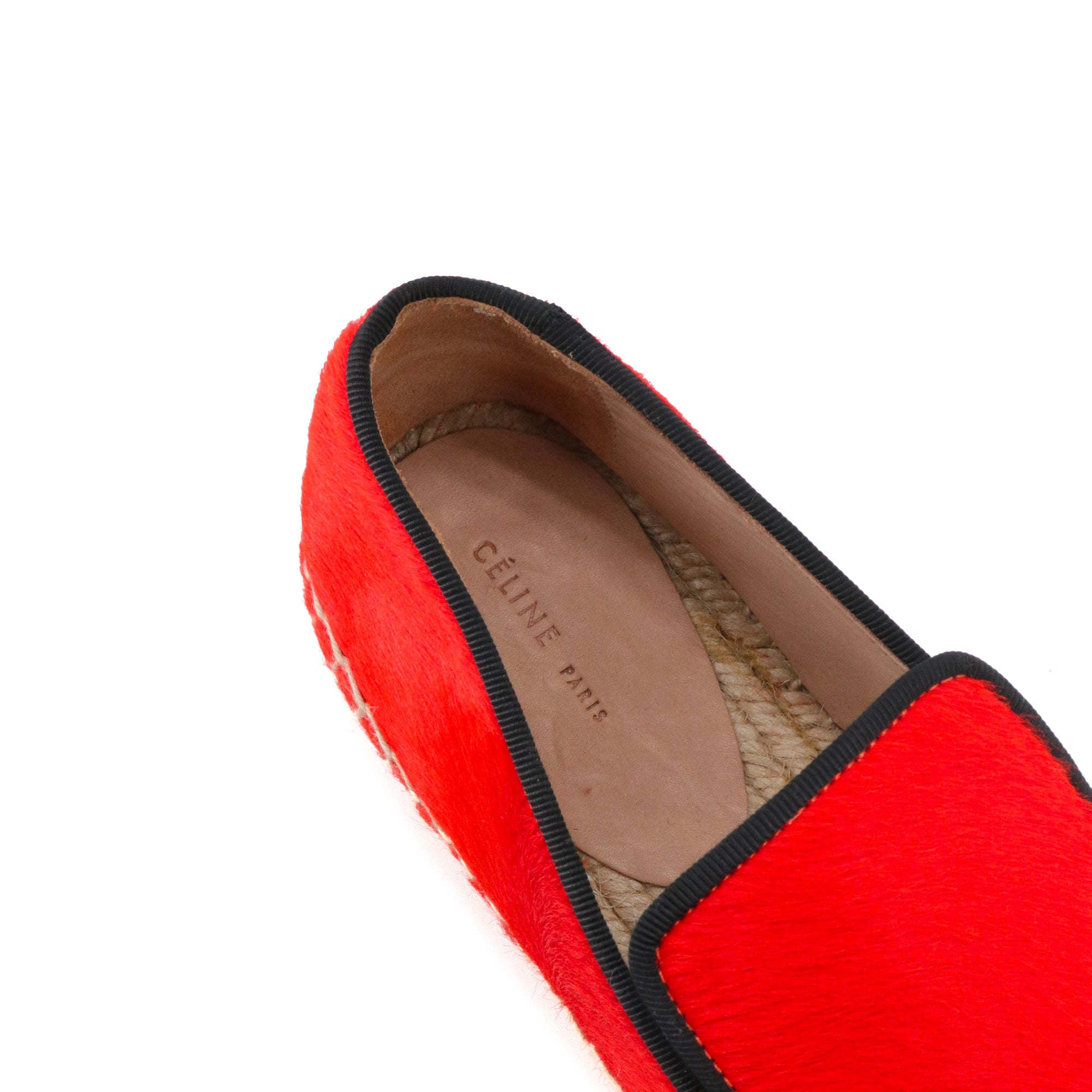 CELINE - Espadrilles Céline en poulain rouge (T37)