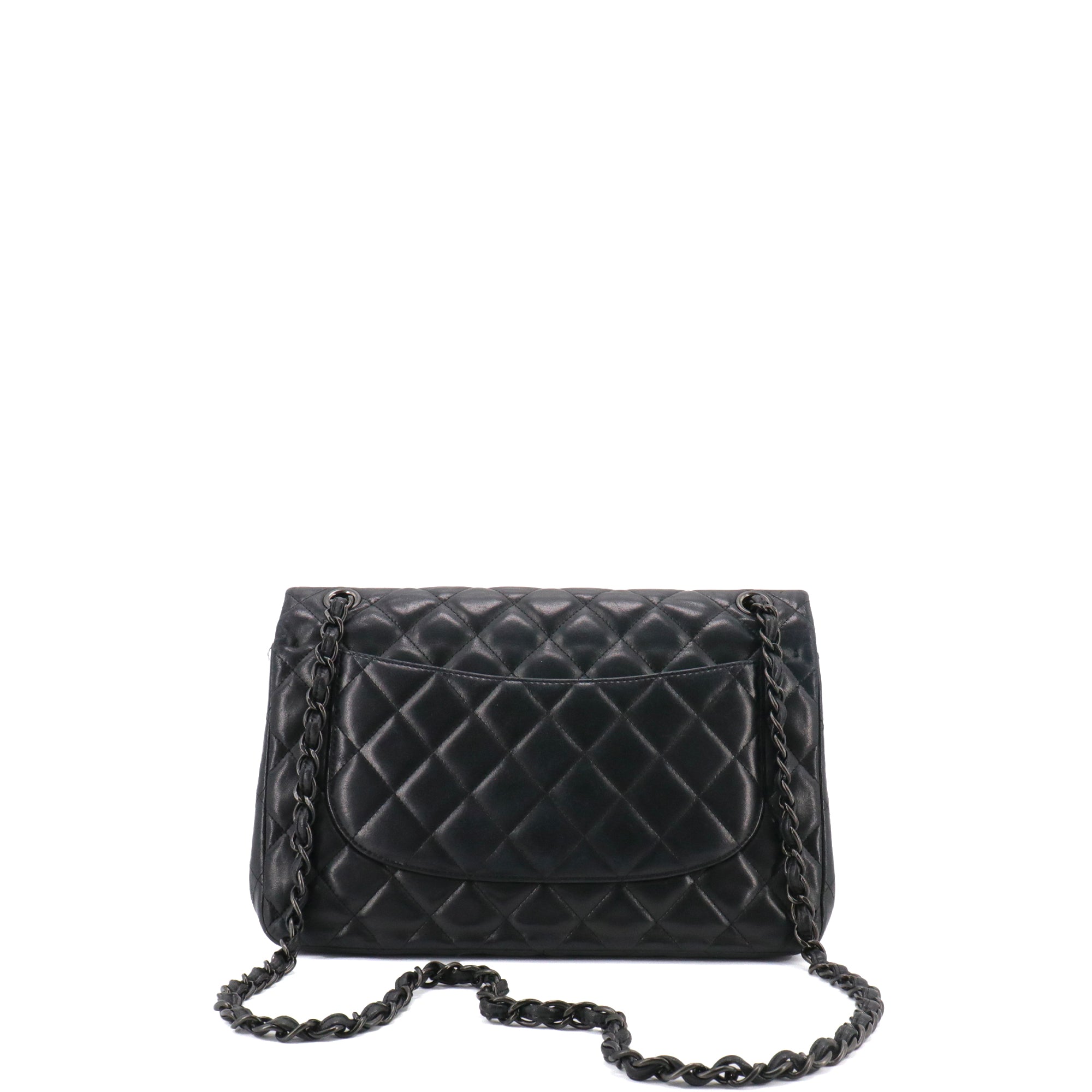 CHANEL - Sac à main Classique/Timeless Jumbo Chanel en cuir noir so black