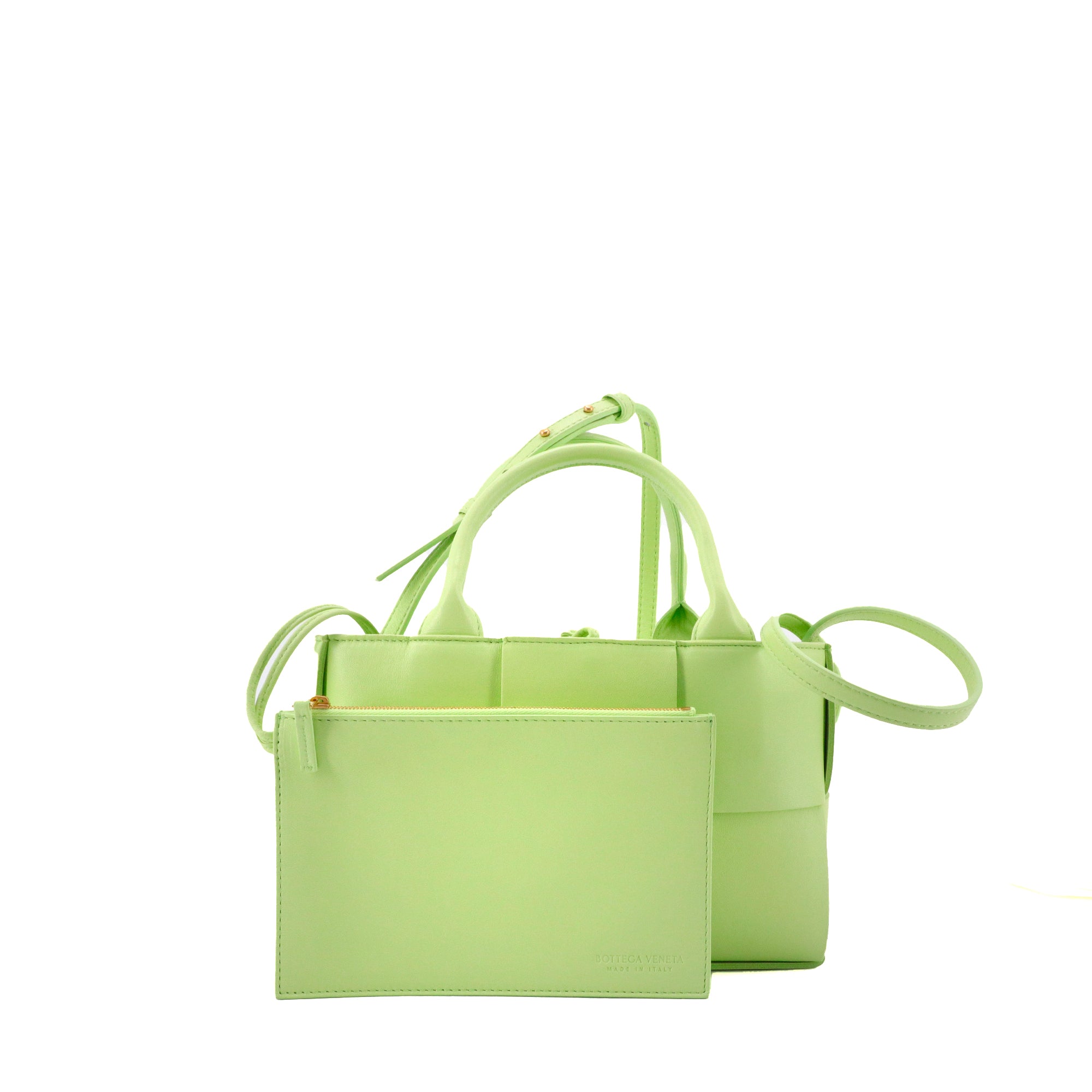 BOTTEGA VENETA - Sac à bandoulière Arco Mini Bottega Veneta en cuir intrecciato vert