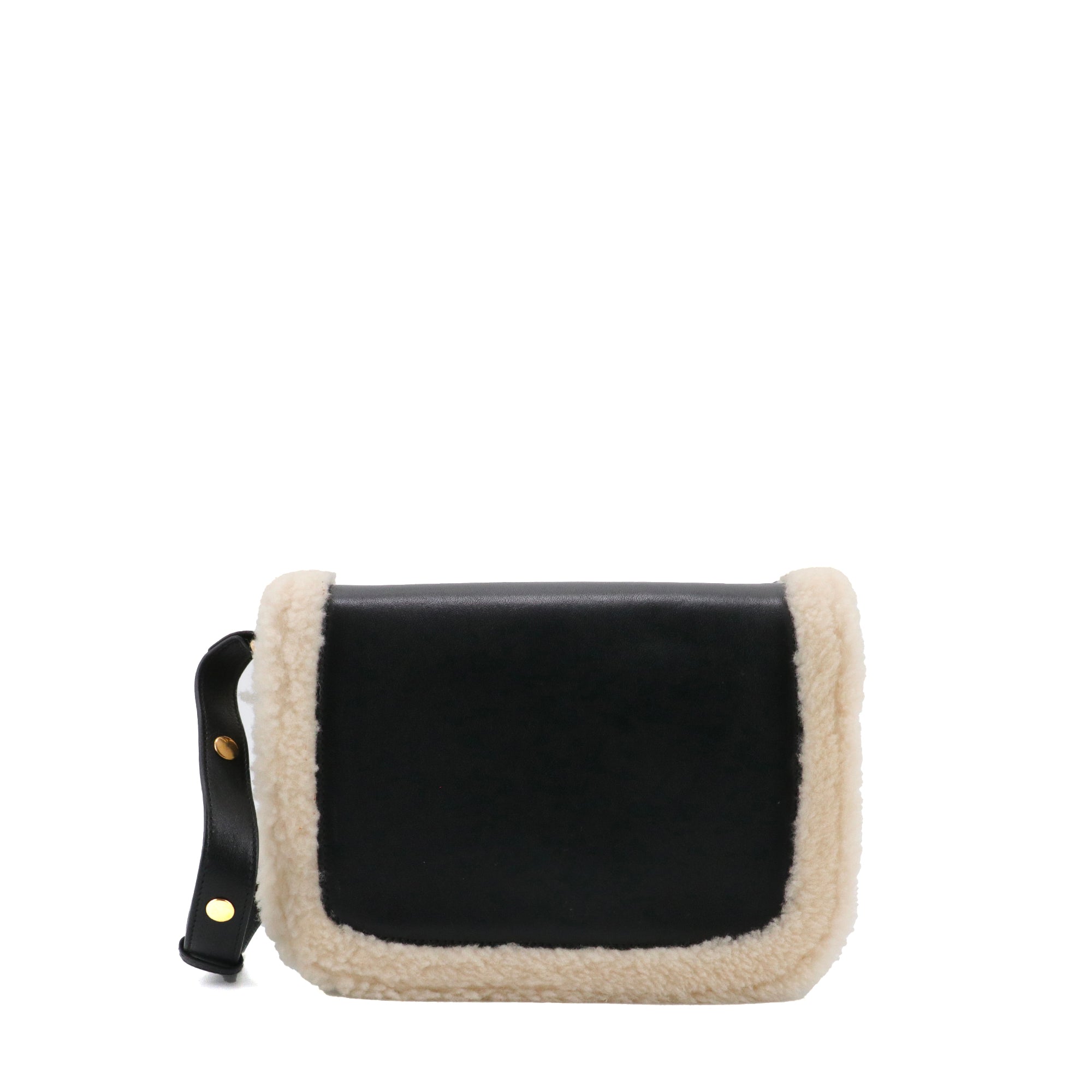 GUCCI - Sac à bandoulière Horsebit 1955 Gucci en cuir noir et fourrure
