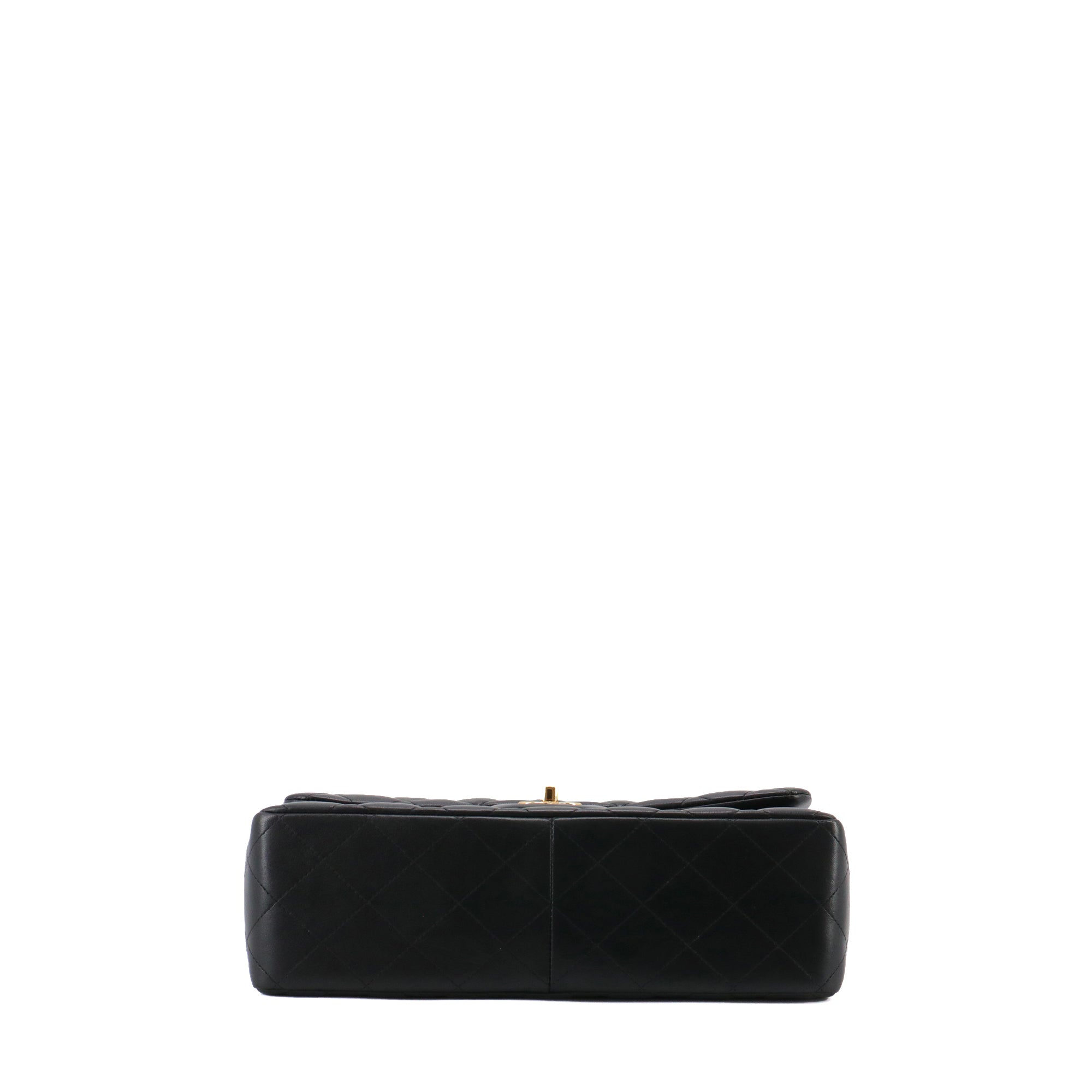 CHANEL - Sac à main Classique/Timeless Jumbo Chanel en cuir lisse noir