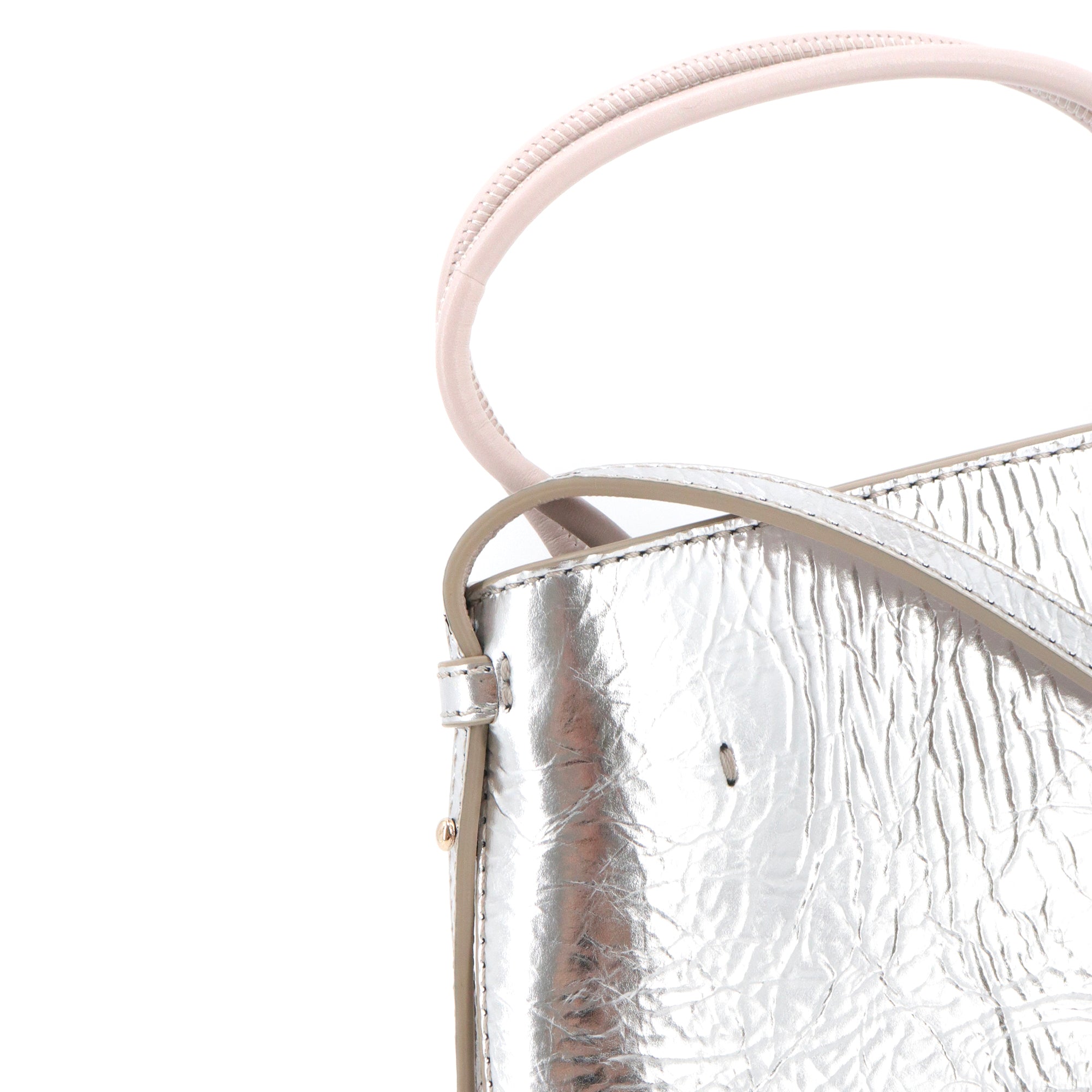 CHLOÉ - Chloé Sense micro-tote shoulder bag in silver crinkled leather