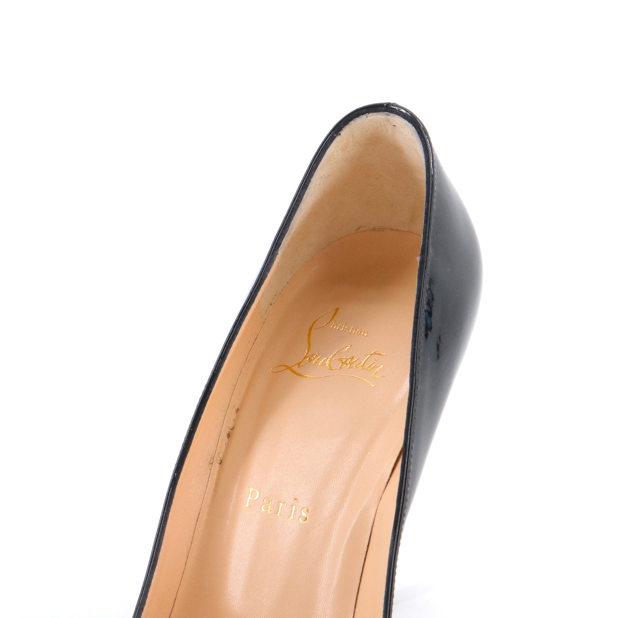 LOUBOUTIN - Escarpins Pigalle Follies Louboutin en cuir verni noir (T39)