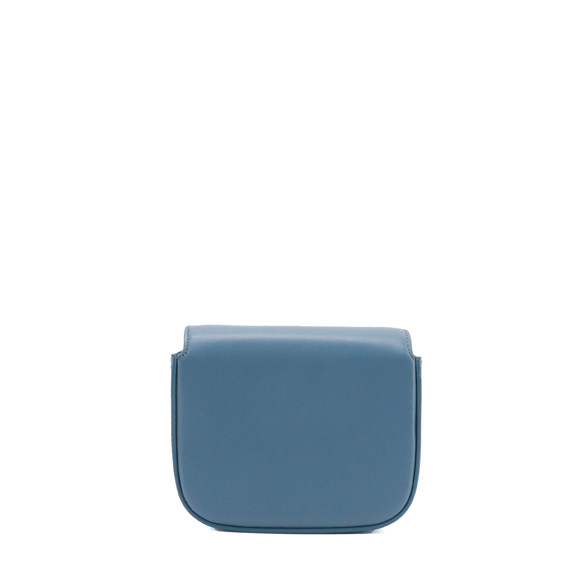 CELINE - Sac à bandoulière Claude Mini Celine en cuir box bleu