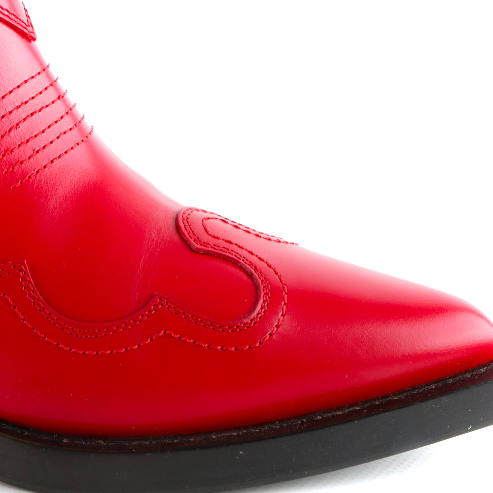 DIOR - Bottines à talon Dior West en cuir rouge (T37)