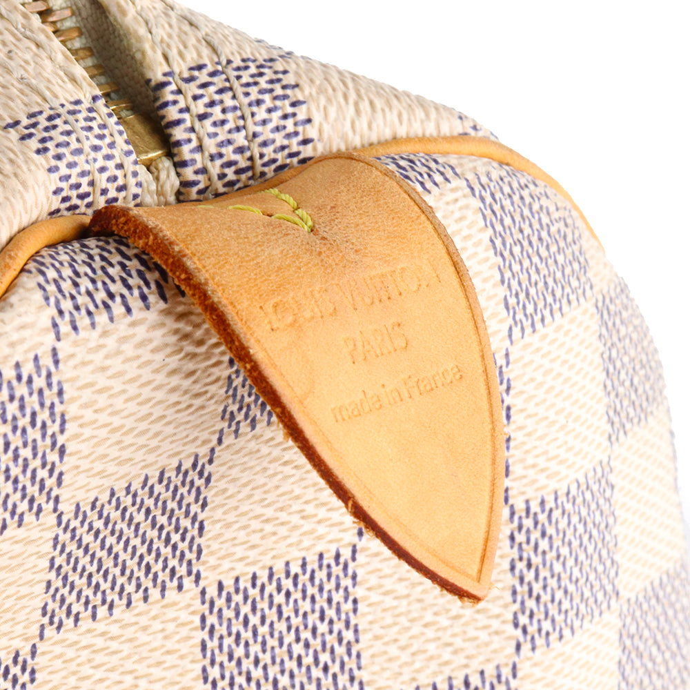 LOUIS VUITTON - Sac à main Speedy 30 en toile damier azur