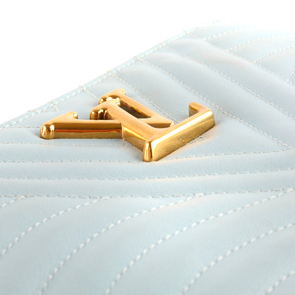 LOUIS VUITTON - Pochette New Wave en cuir bleu/gris