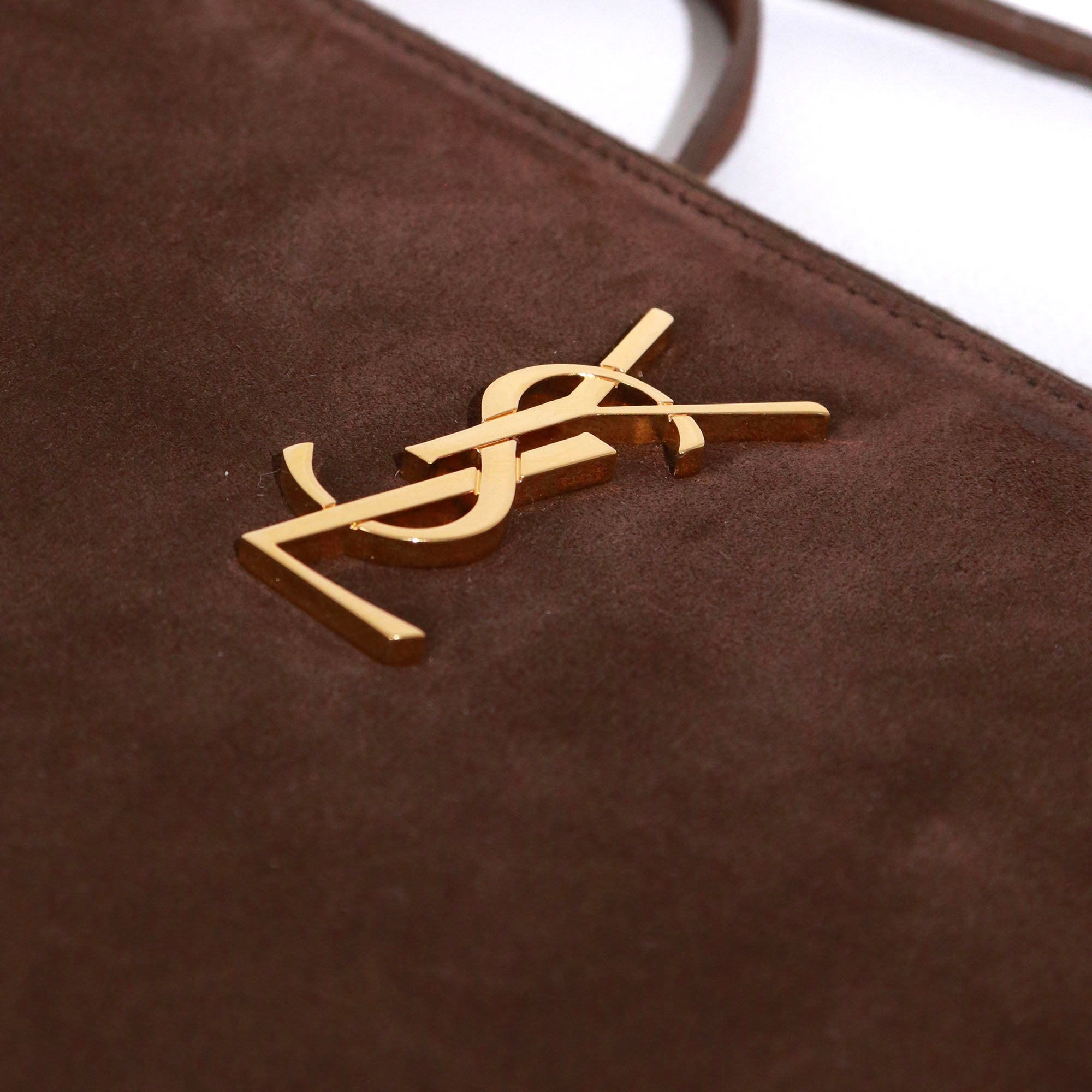 SAINT LAURENT - Sac à bandoulière Saint Laurent à franges en daim marron