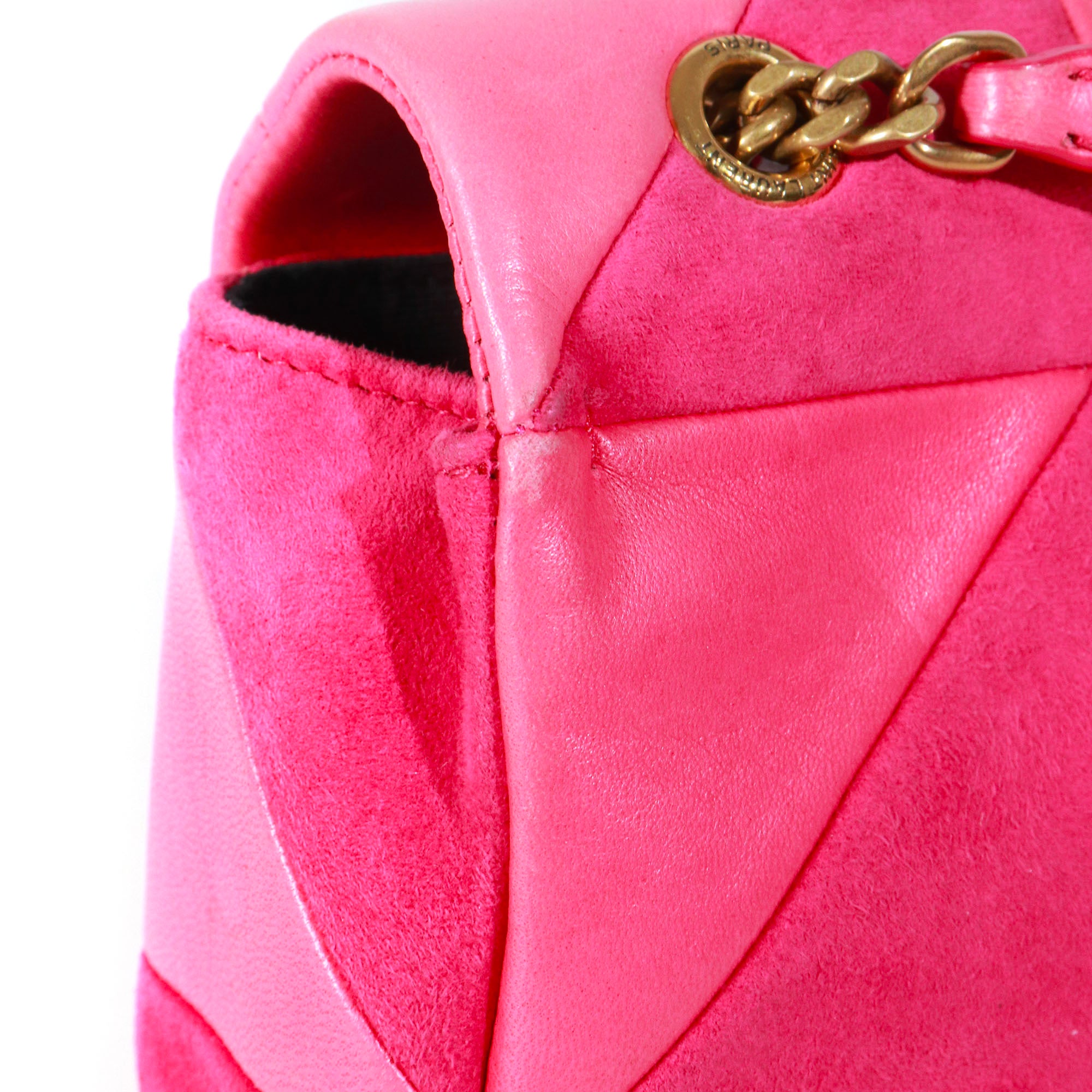 SAINT LAURENT - Sac à bandoulière Jamie medium Saint Laurent bi-matière cuir daim rose