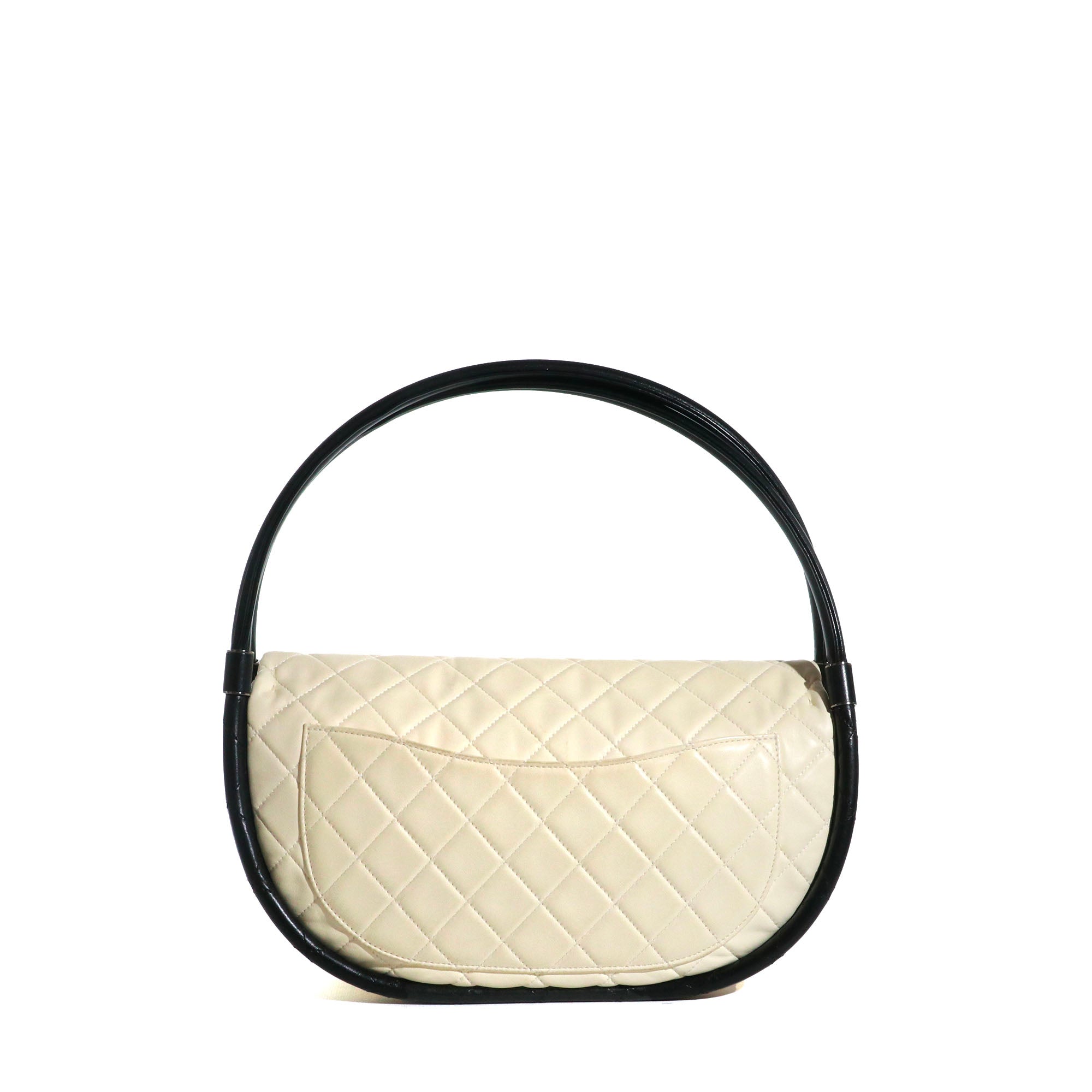 CHANEL - Sac à main Hula Hoop Chanel vintage en cuir blanc