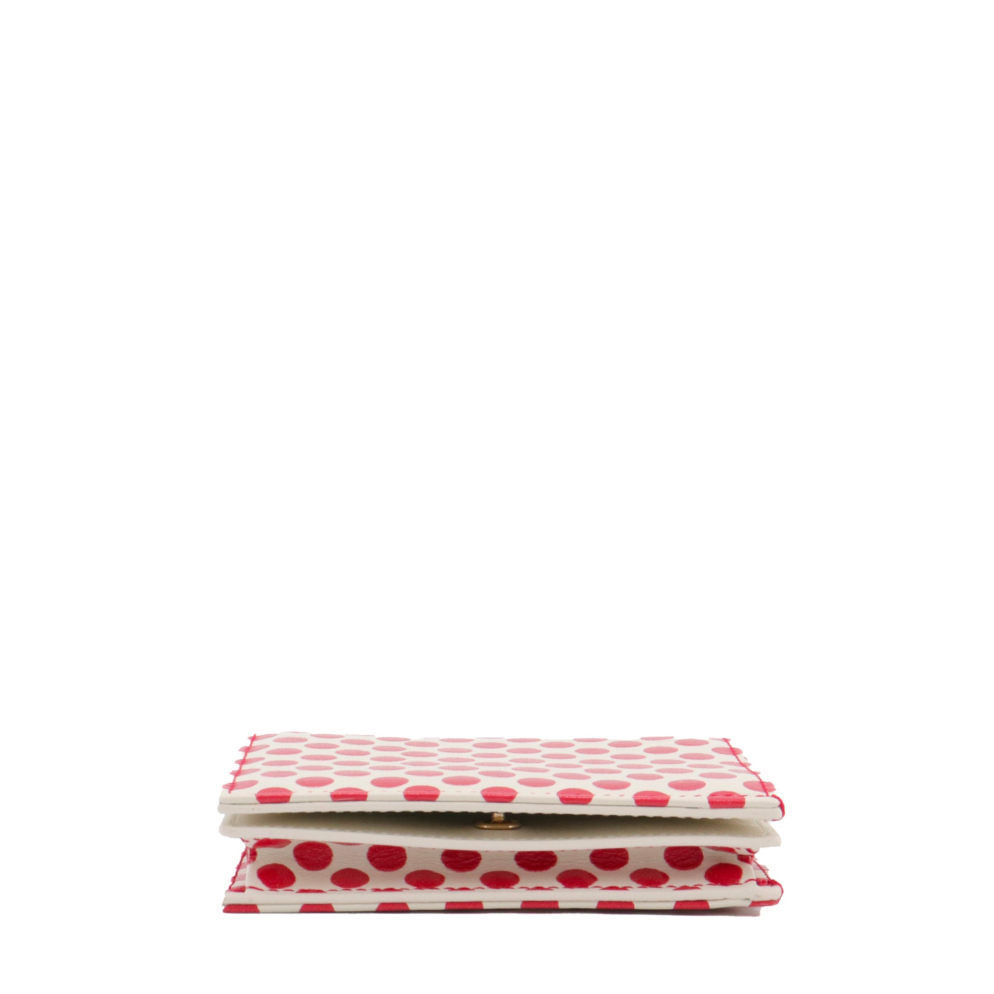DIOR - Porte-monnaie Dioramour Dior en cuir à pois rouge et blanc