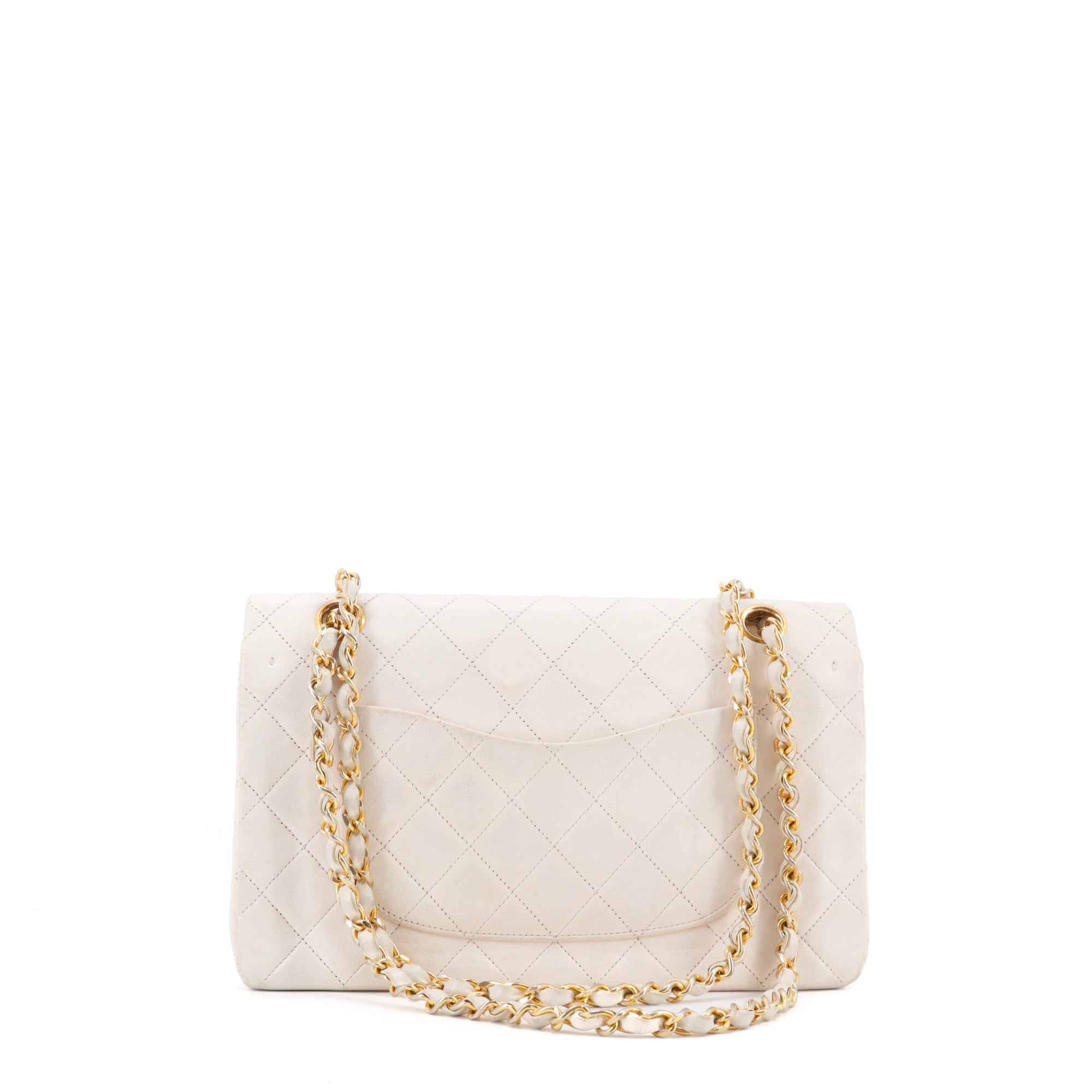 CHANEL - Sac à main Classique/Timeless 11.12 Chanel en cuir blanc vintage