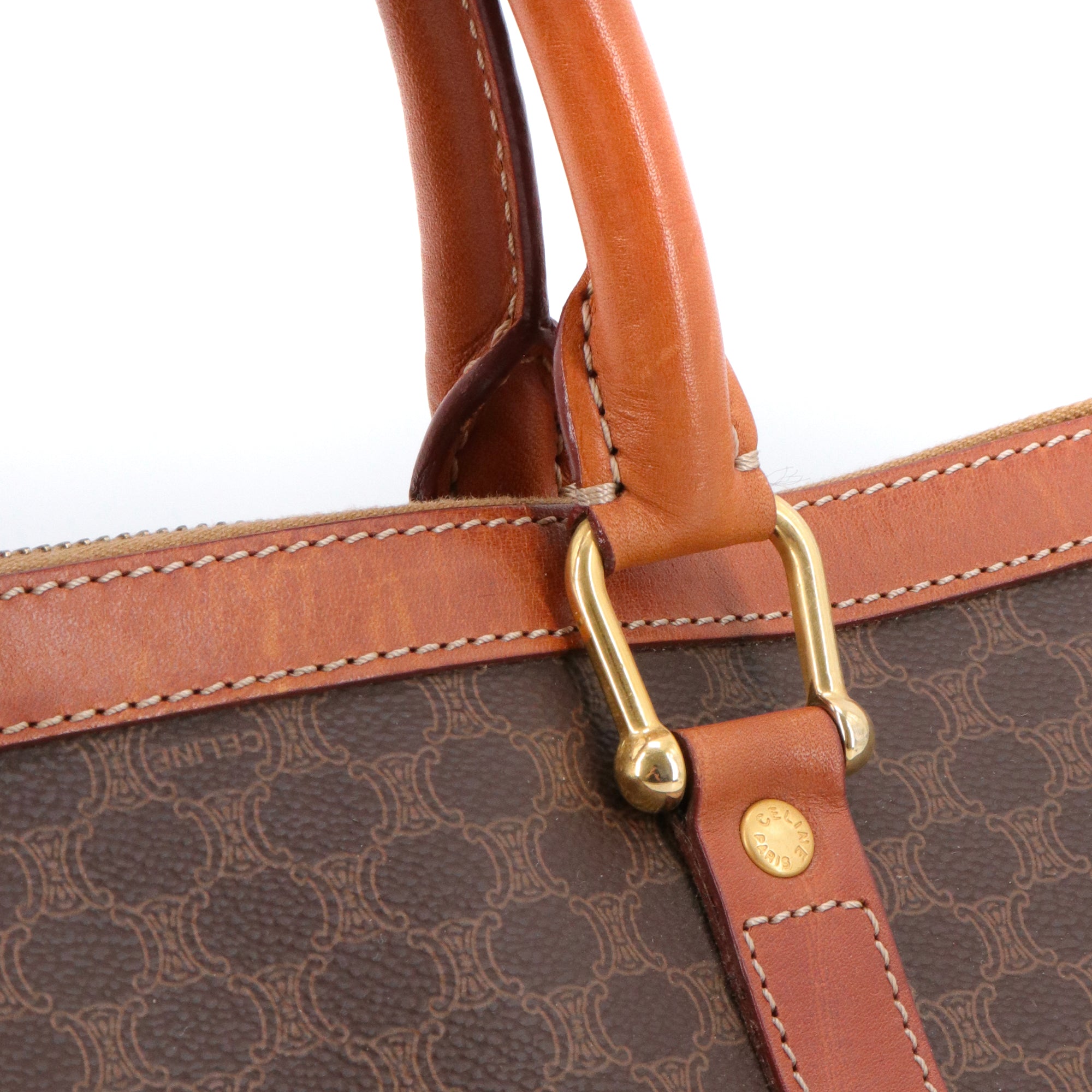 CELINE - Sac à main Boston Celine en toile monogrammée vintage