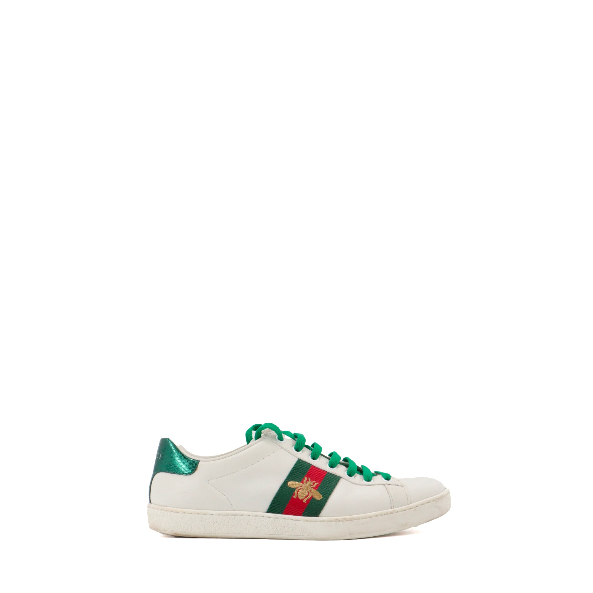 GUCCI - Sneakers Ace Gucci en cuir blanc (T38)