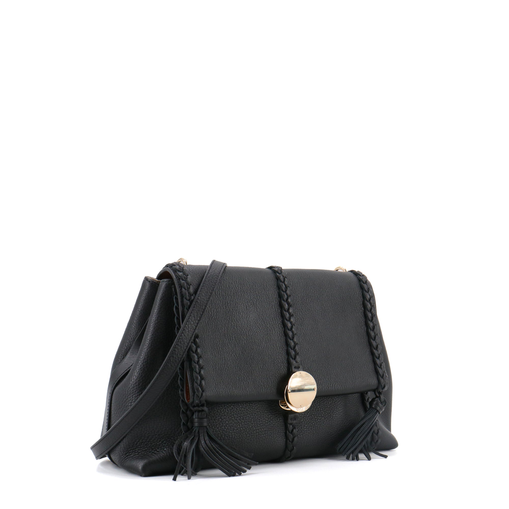 CHLOÉ - Pénélope MM Chloé shoulder bag in black grained leather